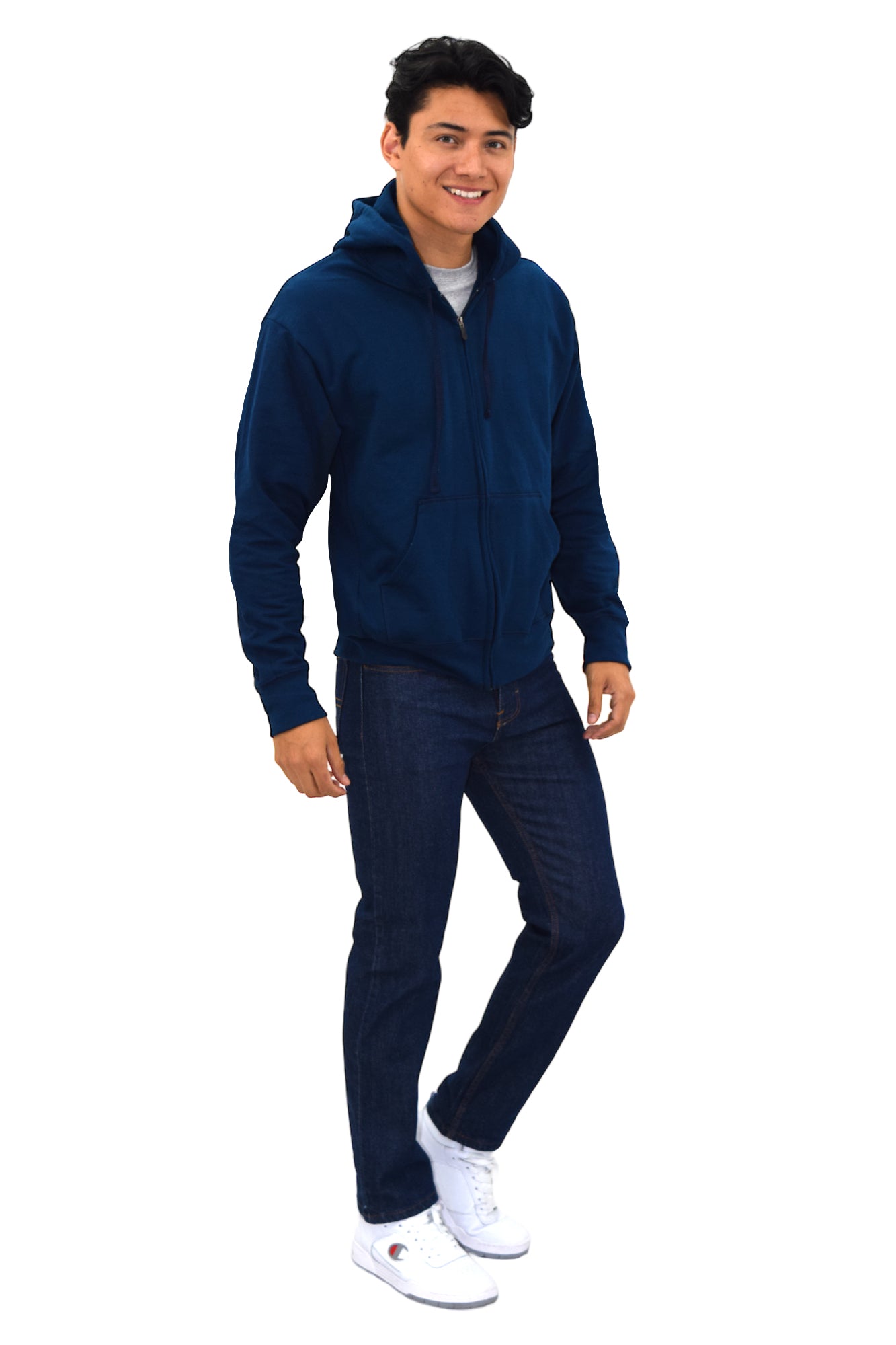 SUDADERA CAPUCHA Y CIERRE LIVERPOOL UNISEX #Color_Azul Marino
