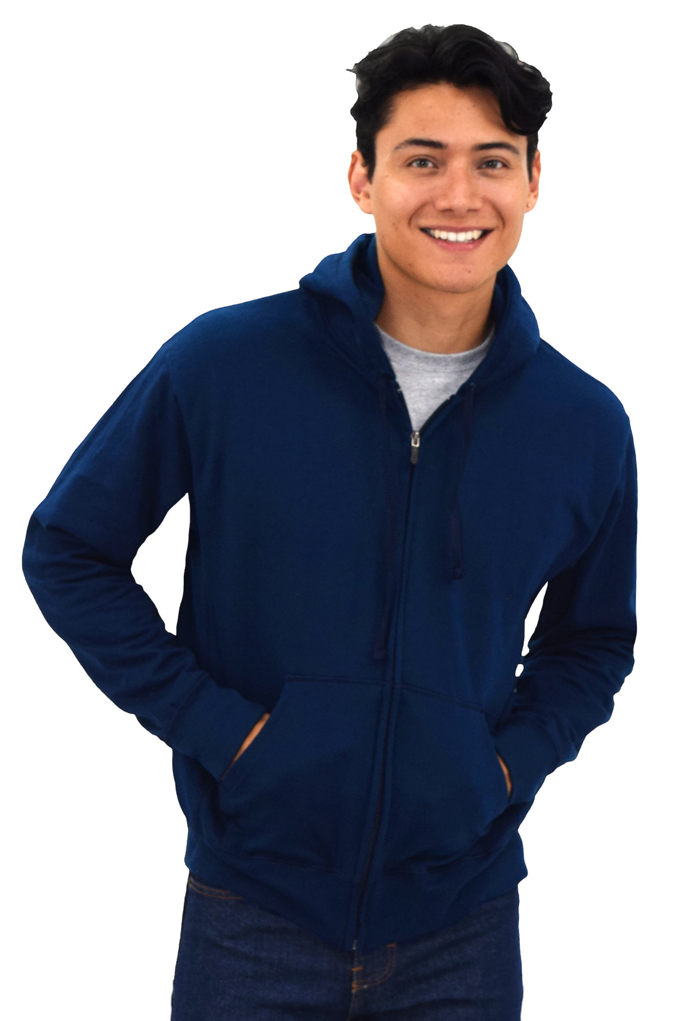 SUDADERA CAPUCHA Y CIERRE LIVERPOOL UNISEX #Color_Azul Marino