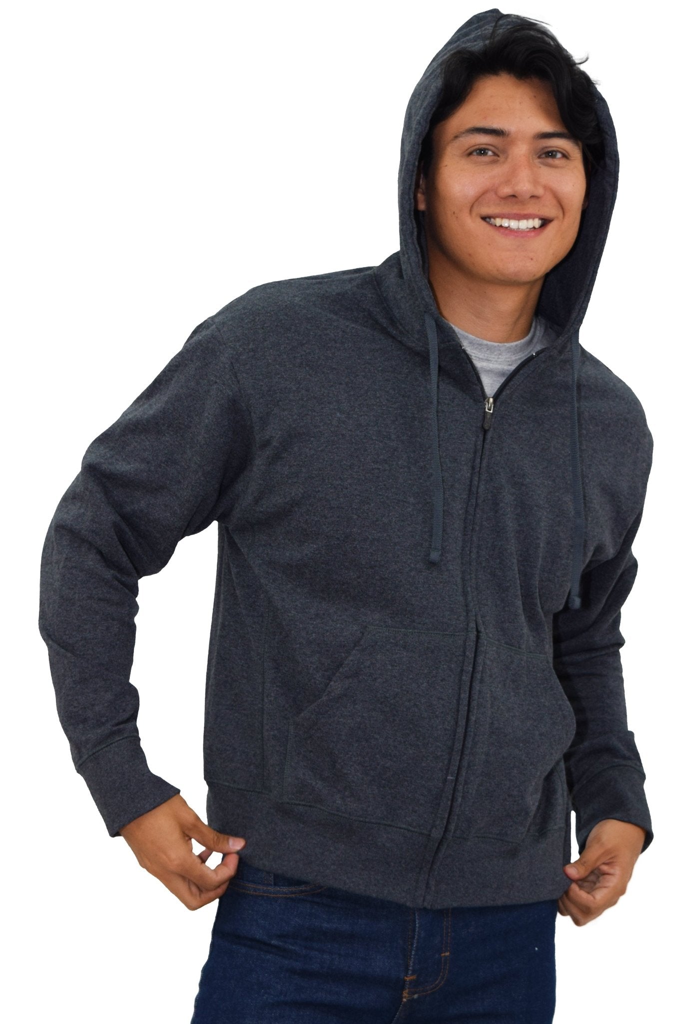 SUDADERA CAPUCHA Y CIERRE LIVERPOOL UNISEX #Color_Gris