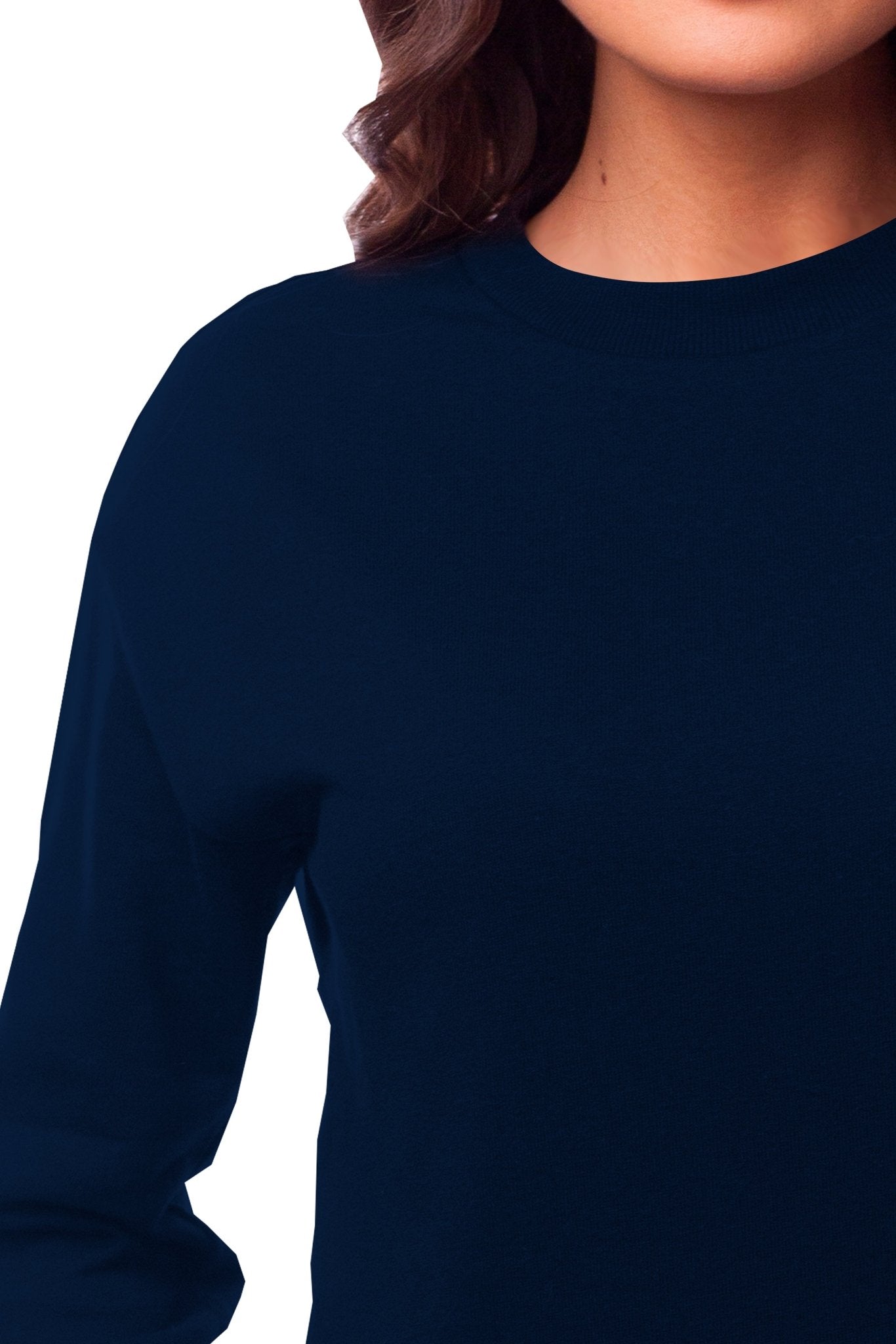 SUDADERA CUELLO REDONDO BRUSELAS MUJER #Color_Azul