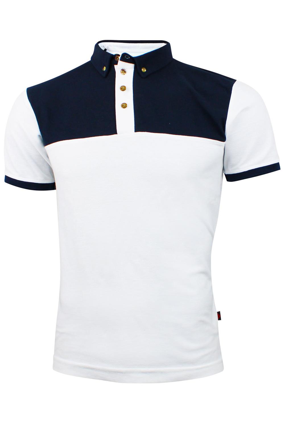 PLAYERA TIPO POLO LISBOA HOMBRE #Color_Blanco / Azul