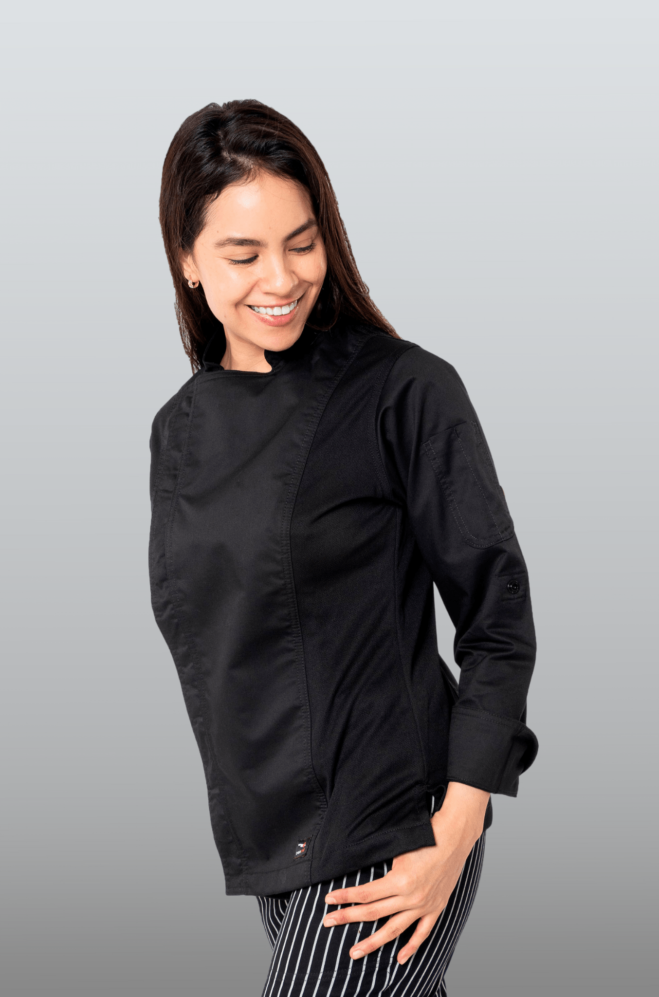 FILIPINA CHEF CON CIERRE FRONTAL VIENA MUJER #Color_Negro