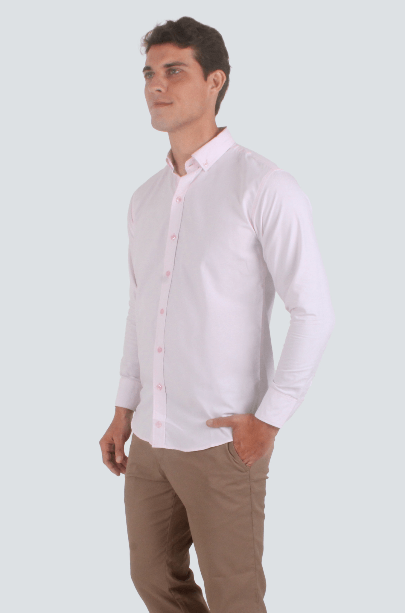 CAMISA BÁSICA MANGA LARGA MONCLOVA HOMBRE #Color_Rosa