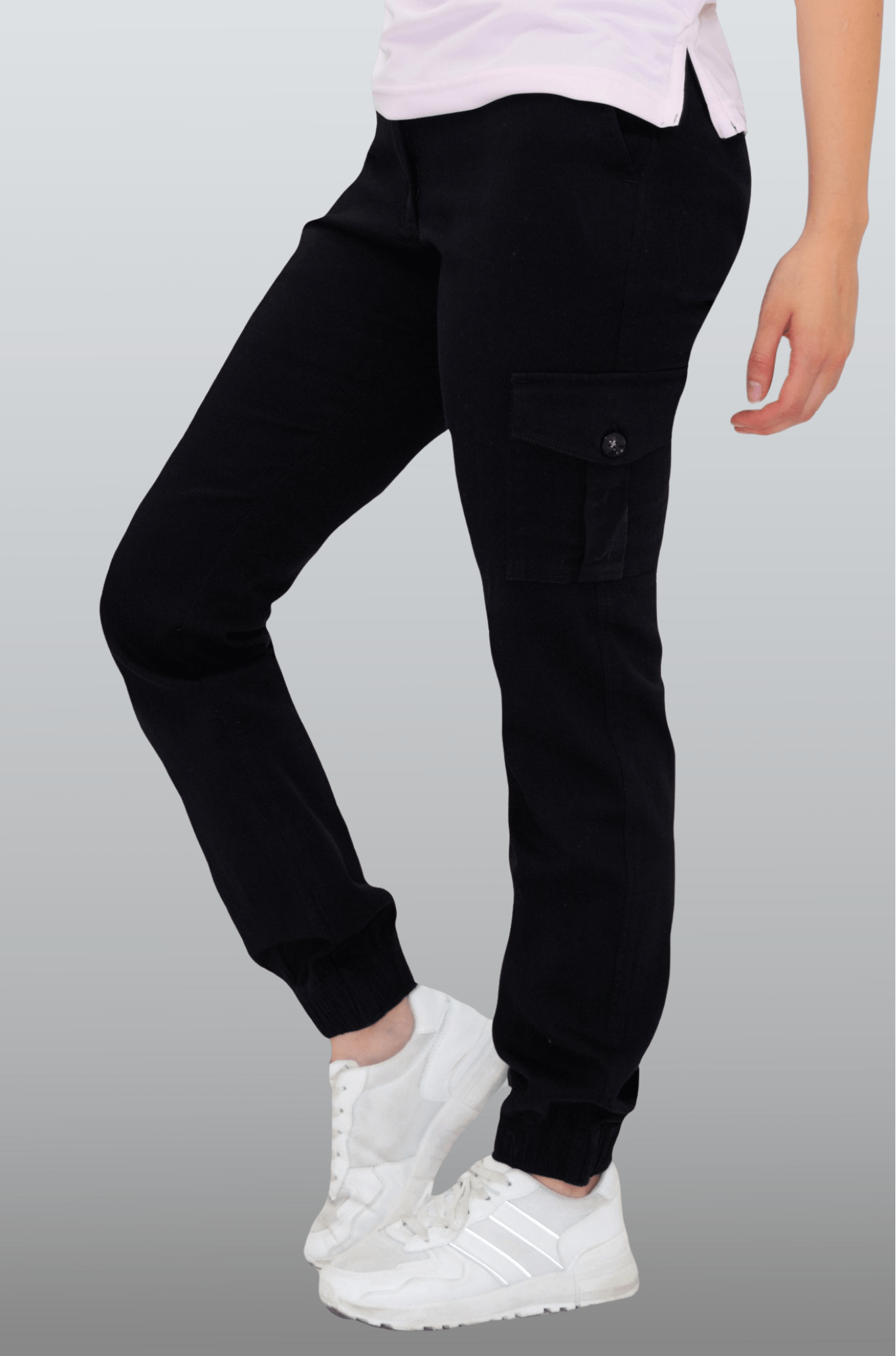 PANTALÓN CARGO JOGGER LORETO MUJER #Color_Negro
