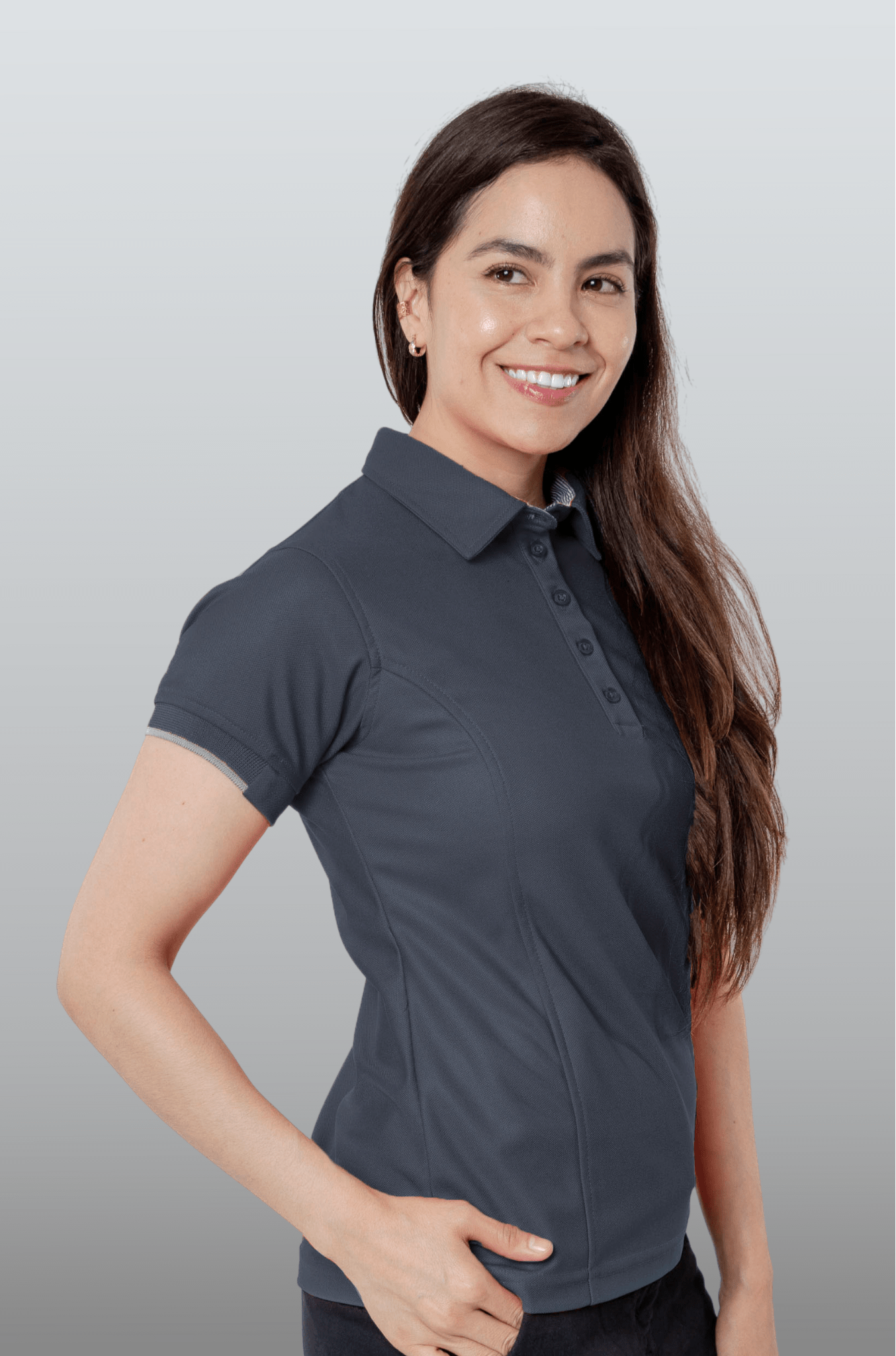 PLAYERA POLO SUSTENTABLE BILBAO MUJER #Color_Gris