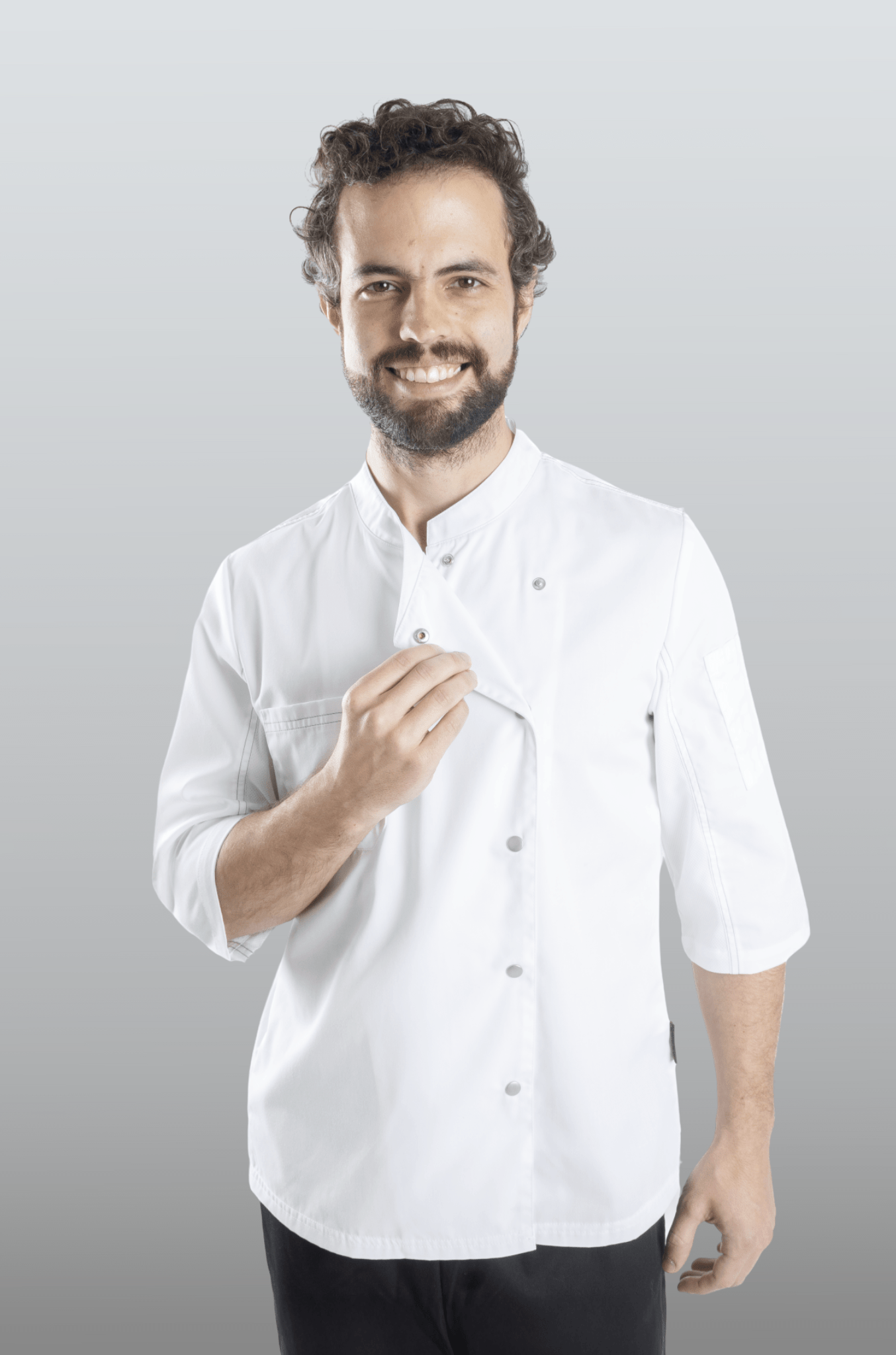 FILIPINA DE CHEF HOMBRE ZÚRICH MANGA 3/4 #Color_Blanco