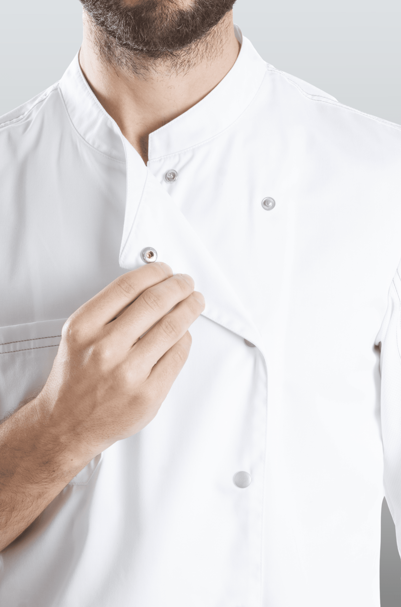 FILIPINA DE CHEF HOMBRE ZÚRICH MANGA 3/4 #Color_Blanco