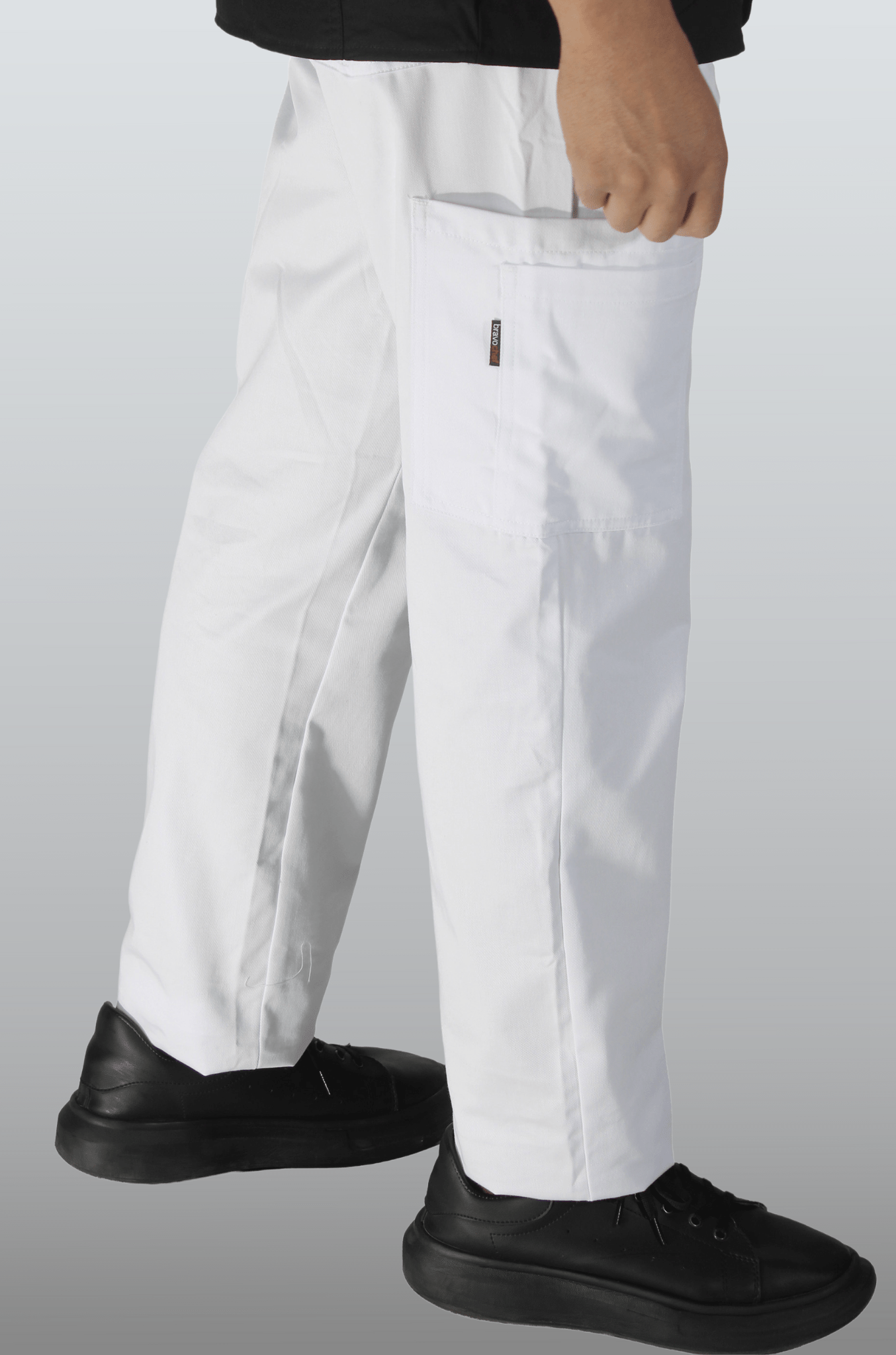 PANTALÓN CHEF RAYAS SEÚL HOMBRE #Color_Blanco