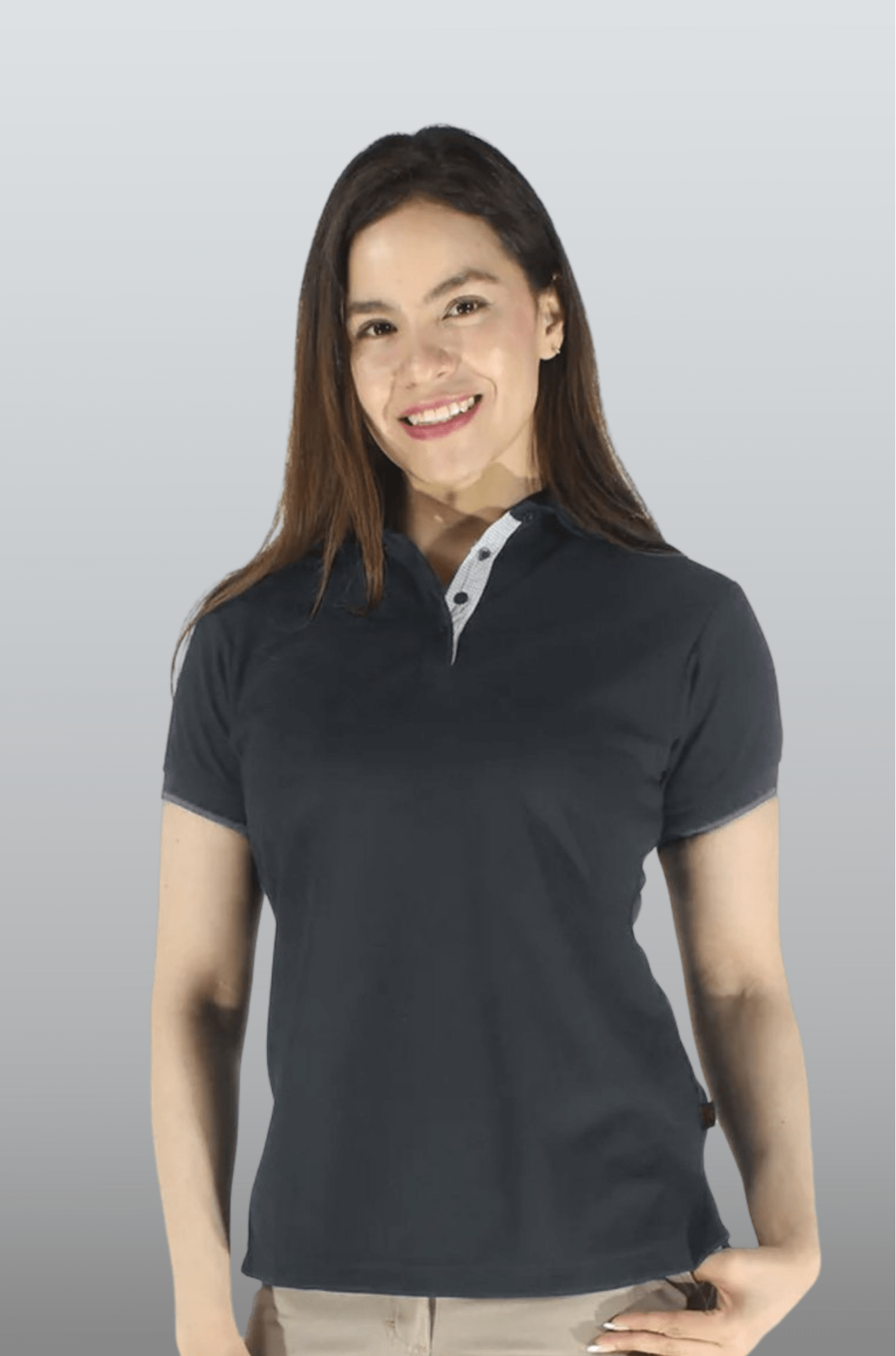 PLAYERA POLO DRY FIT ÁMSTERDAM MUJER #Color_Gris