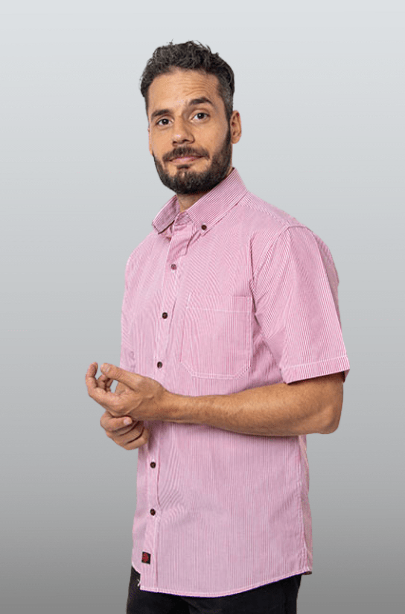 CAMISA FORMAL SLIM FIT MANGA CORTA MÚNICH HOMBRE #Color_Rojo