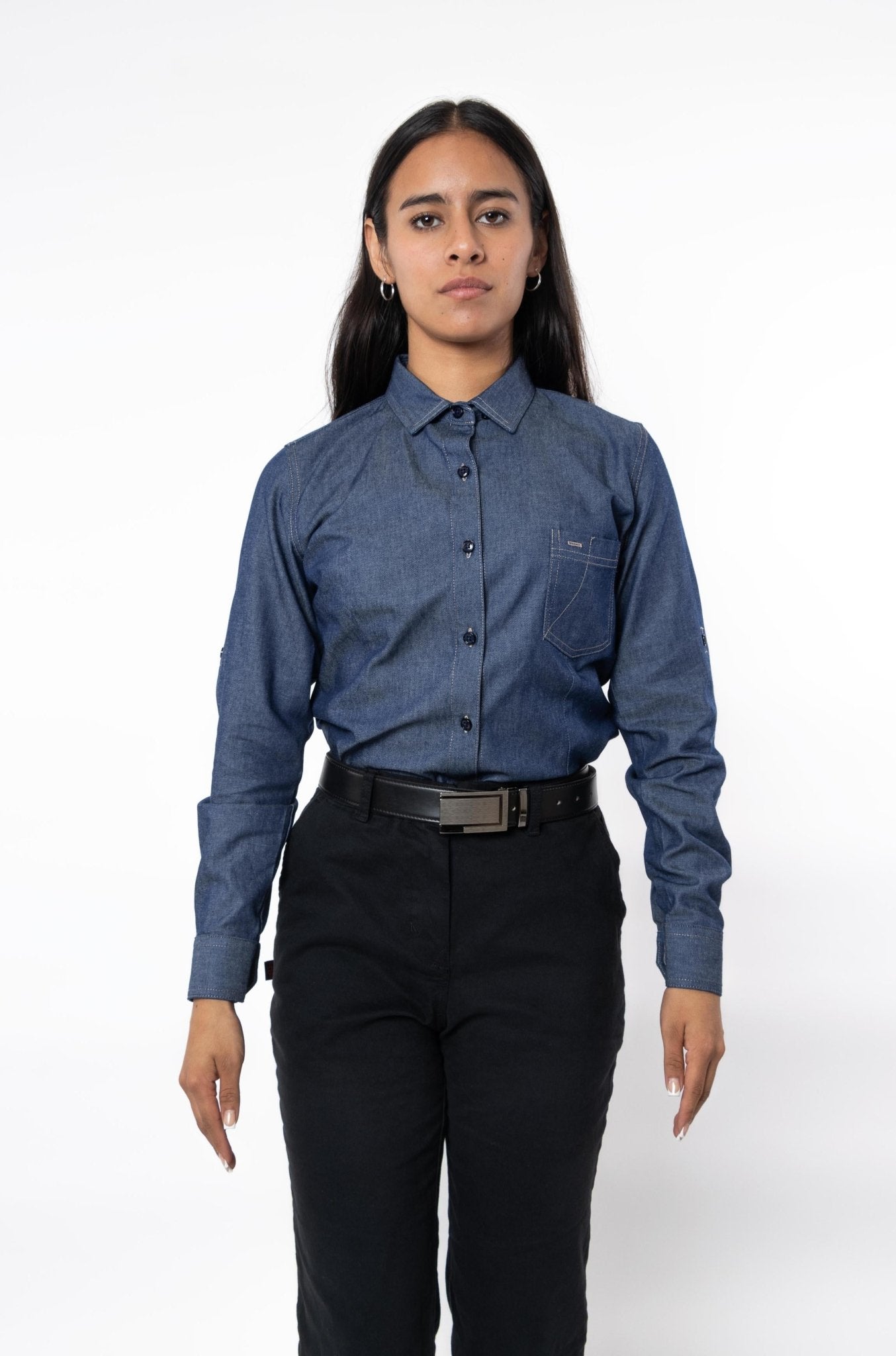 CAMISA FORMAL SLIM FIT MANGA LARGA MONTANA MUJER