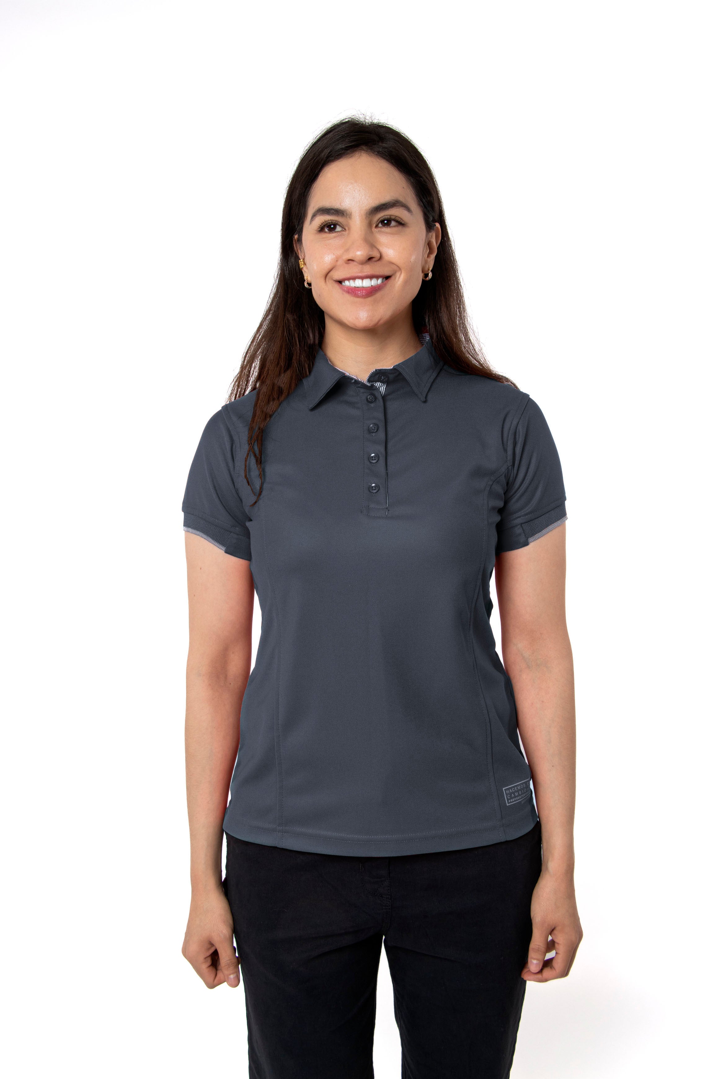 PLAYERA POLO SUSTENTABLE BILBAO MUJER #Color_Gris