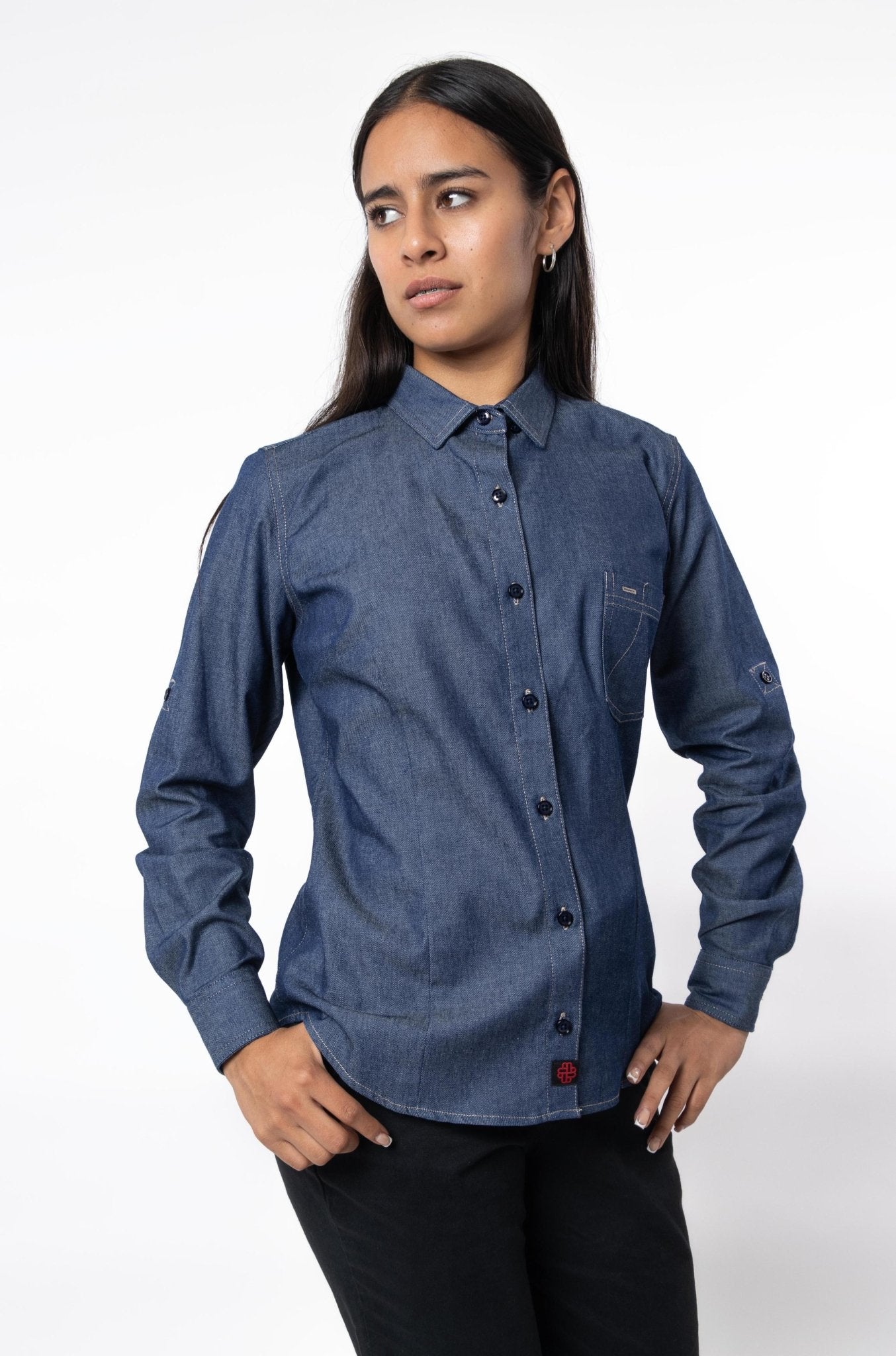 CAMISA FORMAL SLIM FIT MANGA LARGA MONTANA MUJER