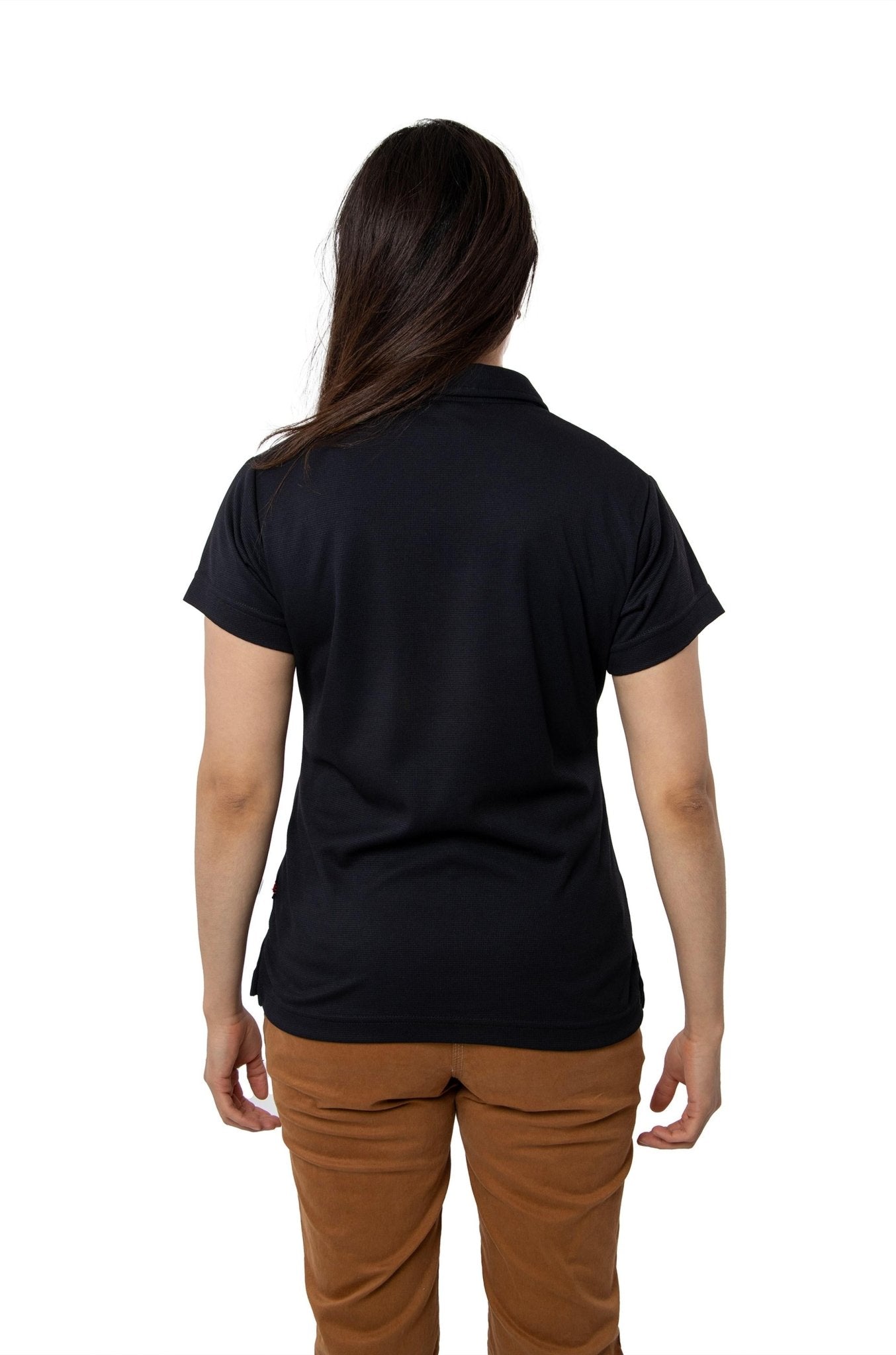 PLAYERA TIPO POLO DRY FIT PAMPLONA MUJER SUSTENTABLE #Color_Negro
