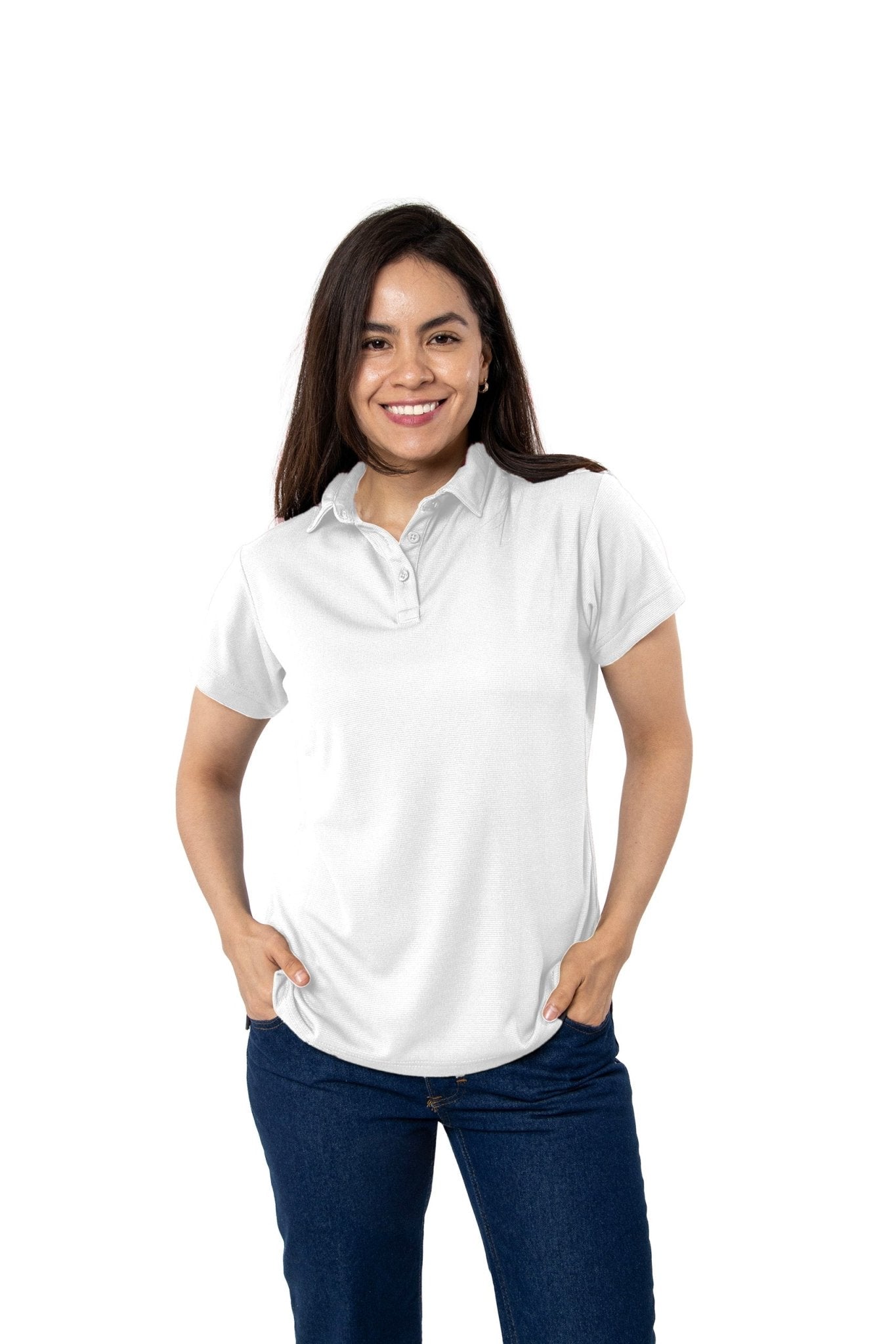 PLAYERA TIPO POLO DRY FIT PAMPLONA HOMBRE SUSTENTABLE #Color_Blanco