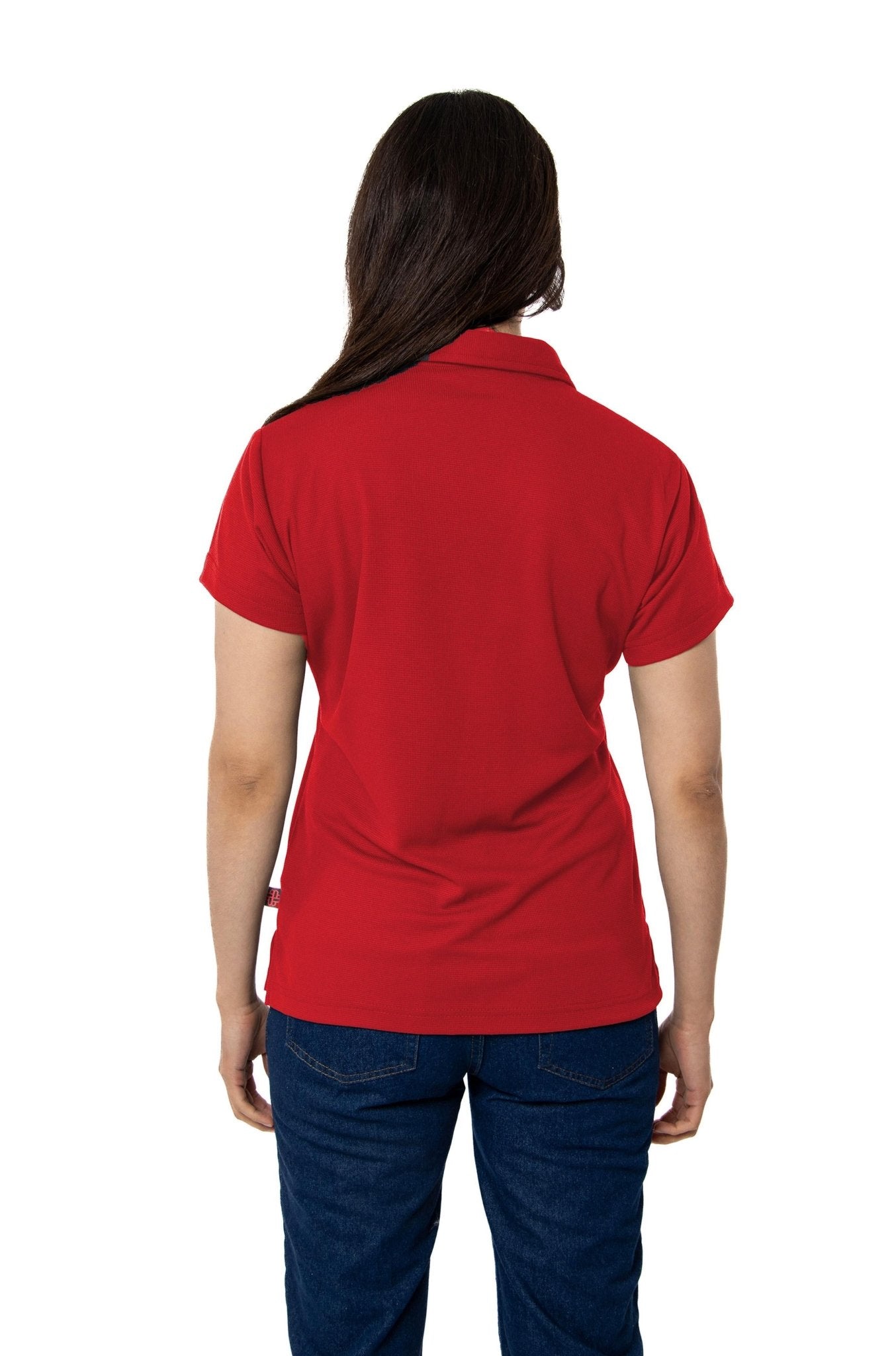 PLAYERA TIPO POLO DRY FIT PAMPLONA MUJER SUSTENTABLE #Color_Rojo
