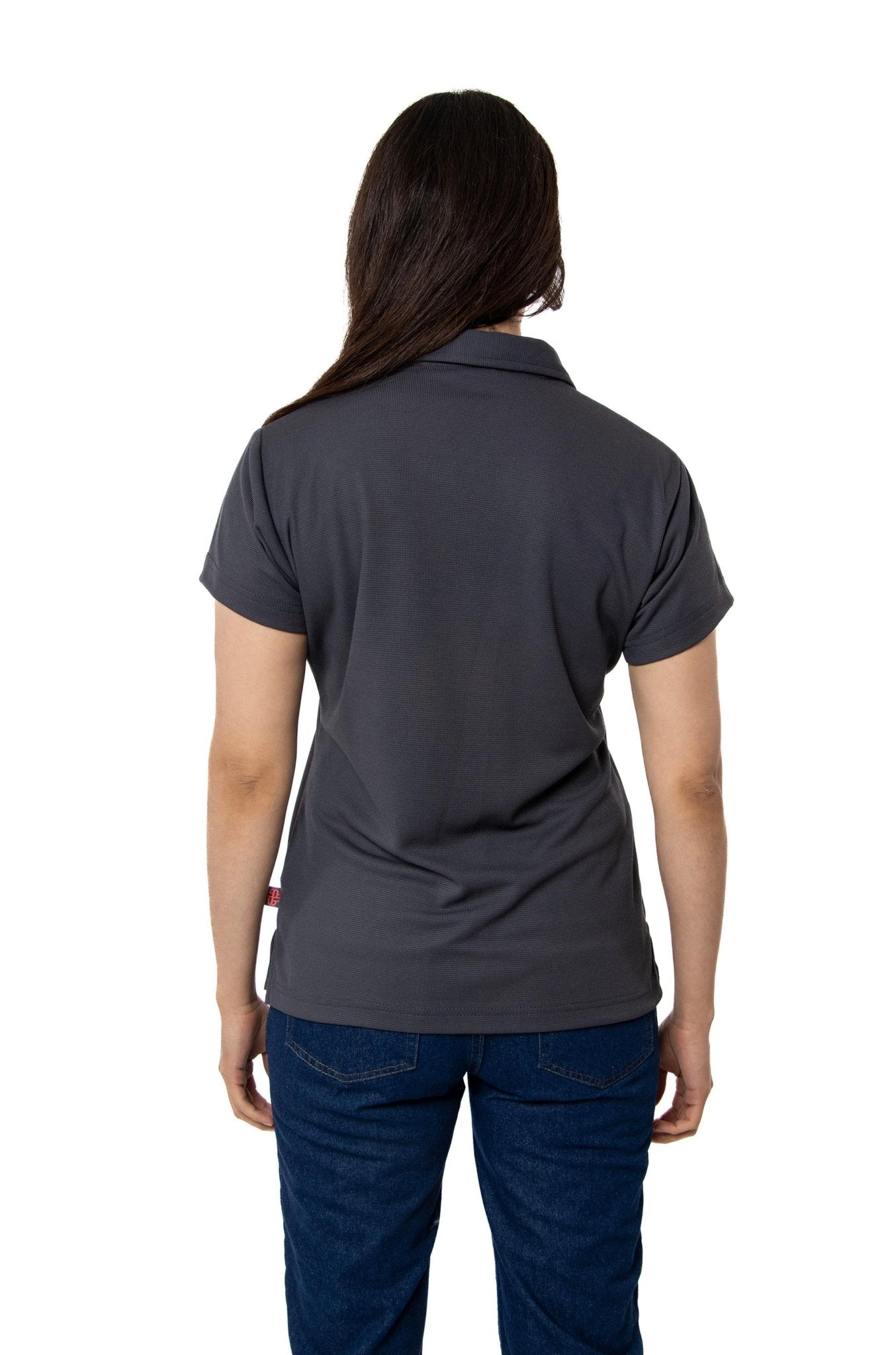 PLAYERA TIPO POLO DRY FIT PAMPLONA MUJER SUSTENTABLE #Color_Gris