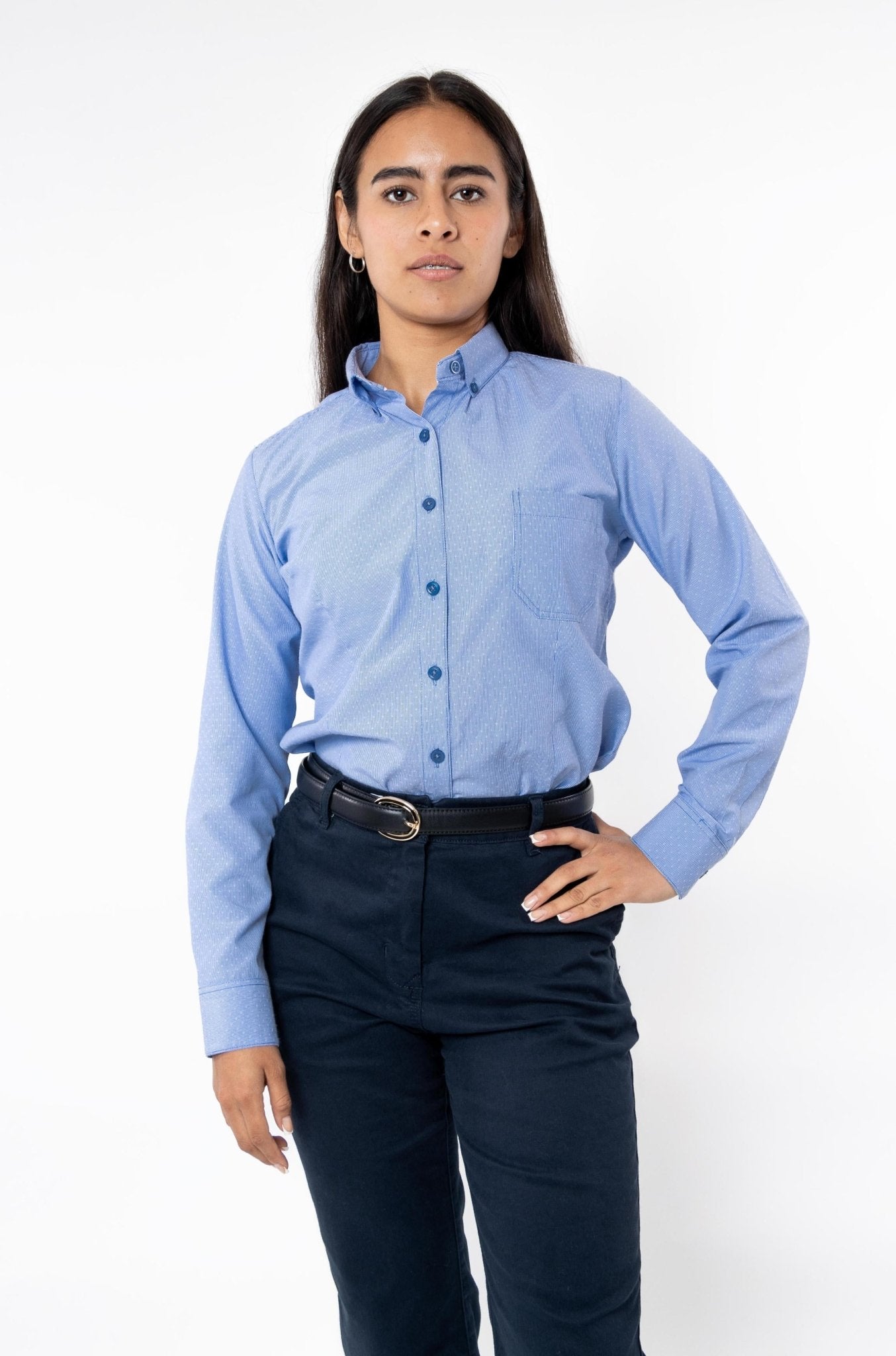 CAMISA FORMAL SLIM FIT MANGA LARGA GINEBRA MUJER
