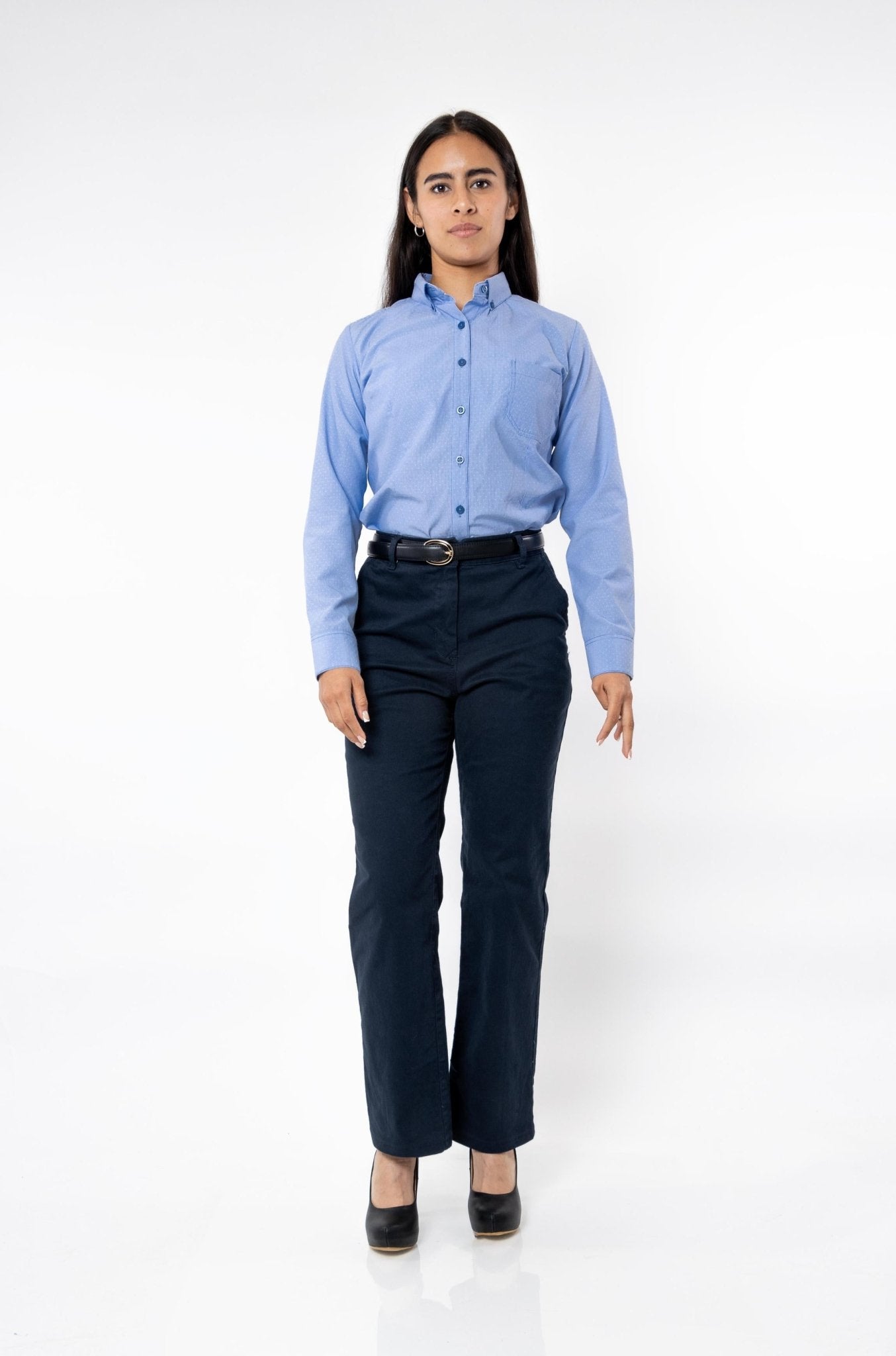 CAMISA FORMAL SLIM FIT MANGA LARGA GINEBRA MUJER