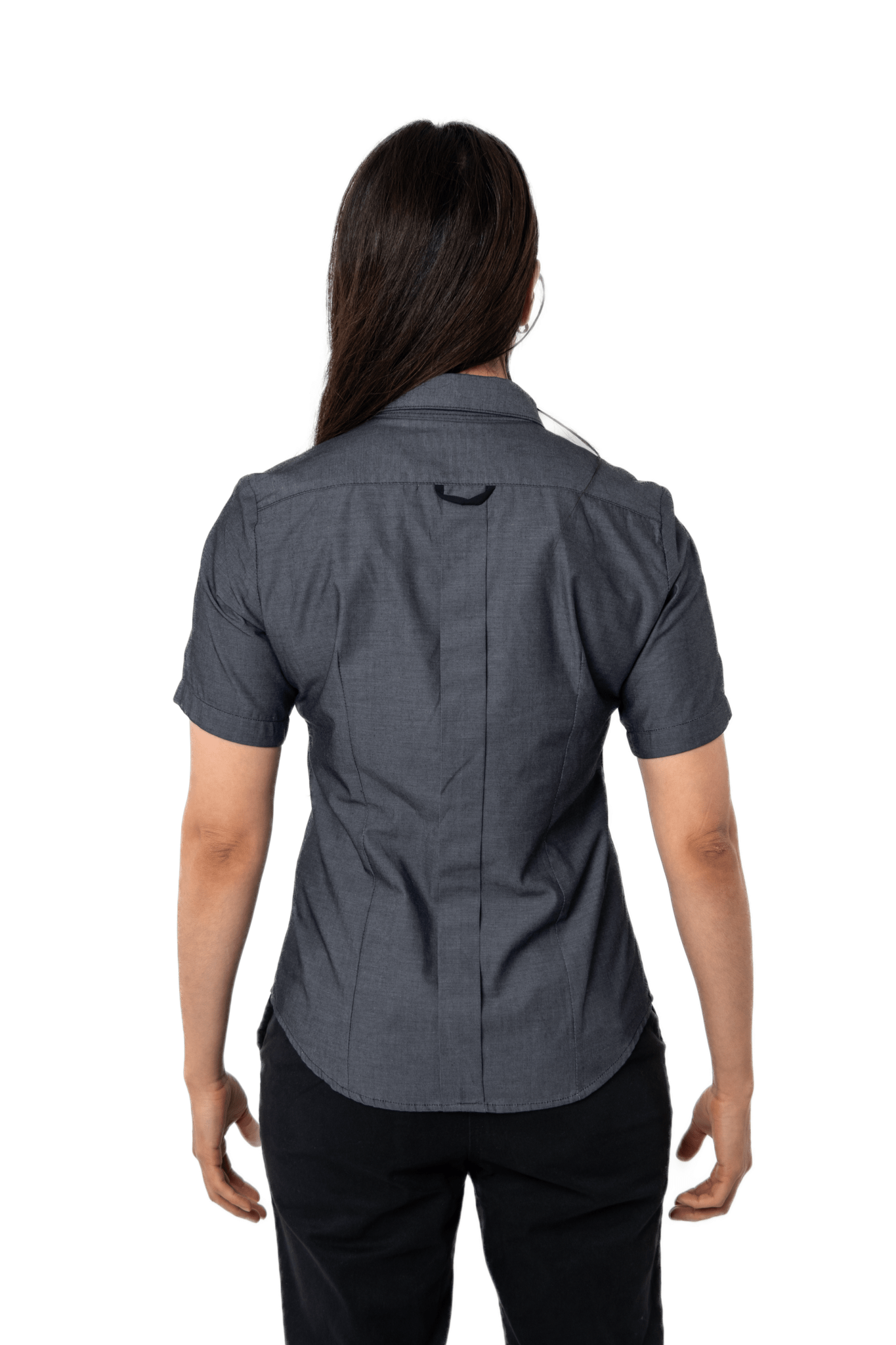 CAMISA CASUAL SLIM FIT MANGA CORTA HAMBURGO MUJER #Color_Gris