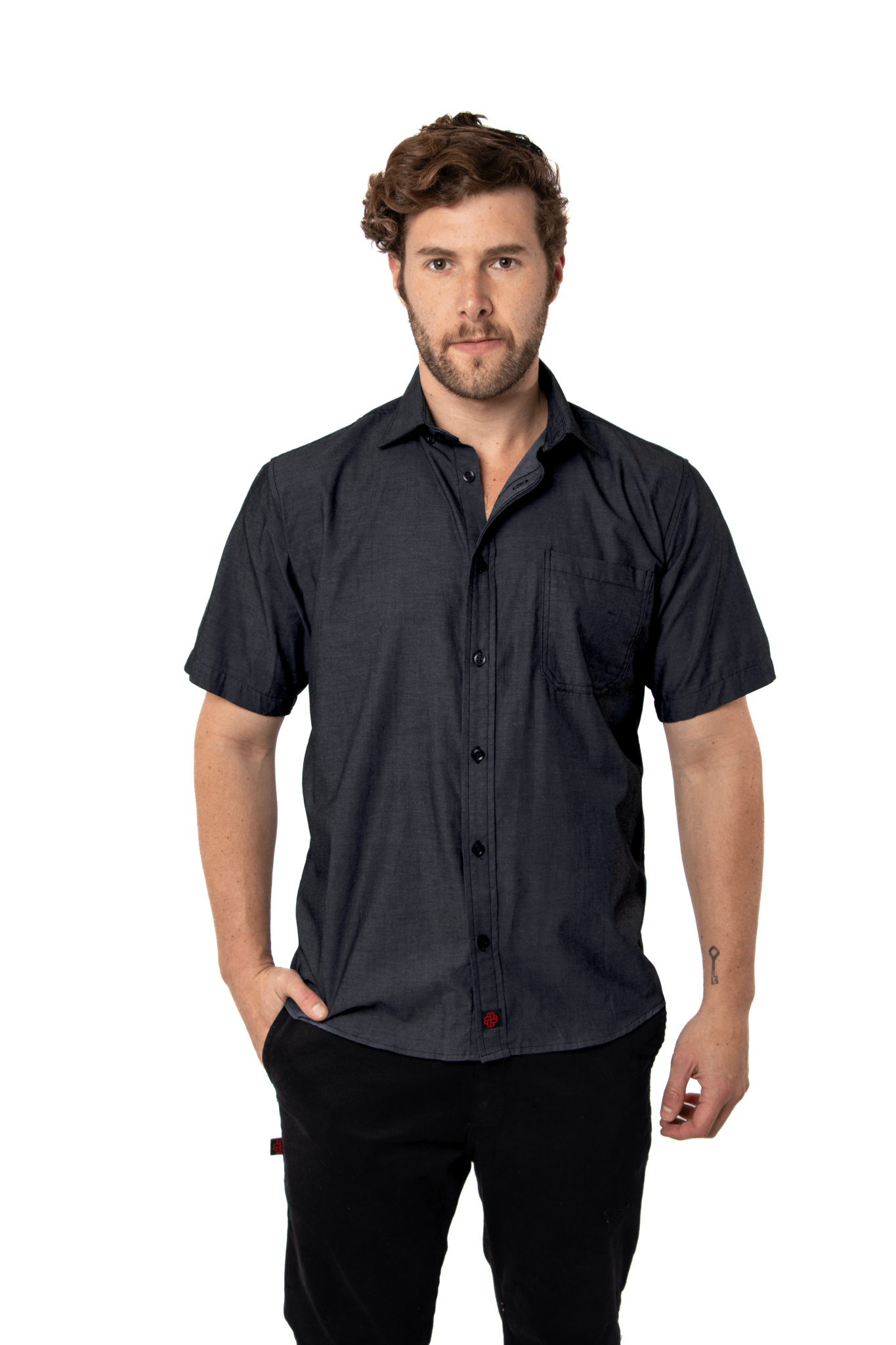CAMISA SLIM FIT HAMBURGO HOMBRE MANGA CORTA #Color_Gris