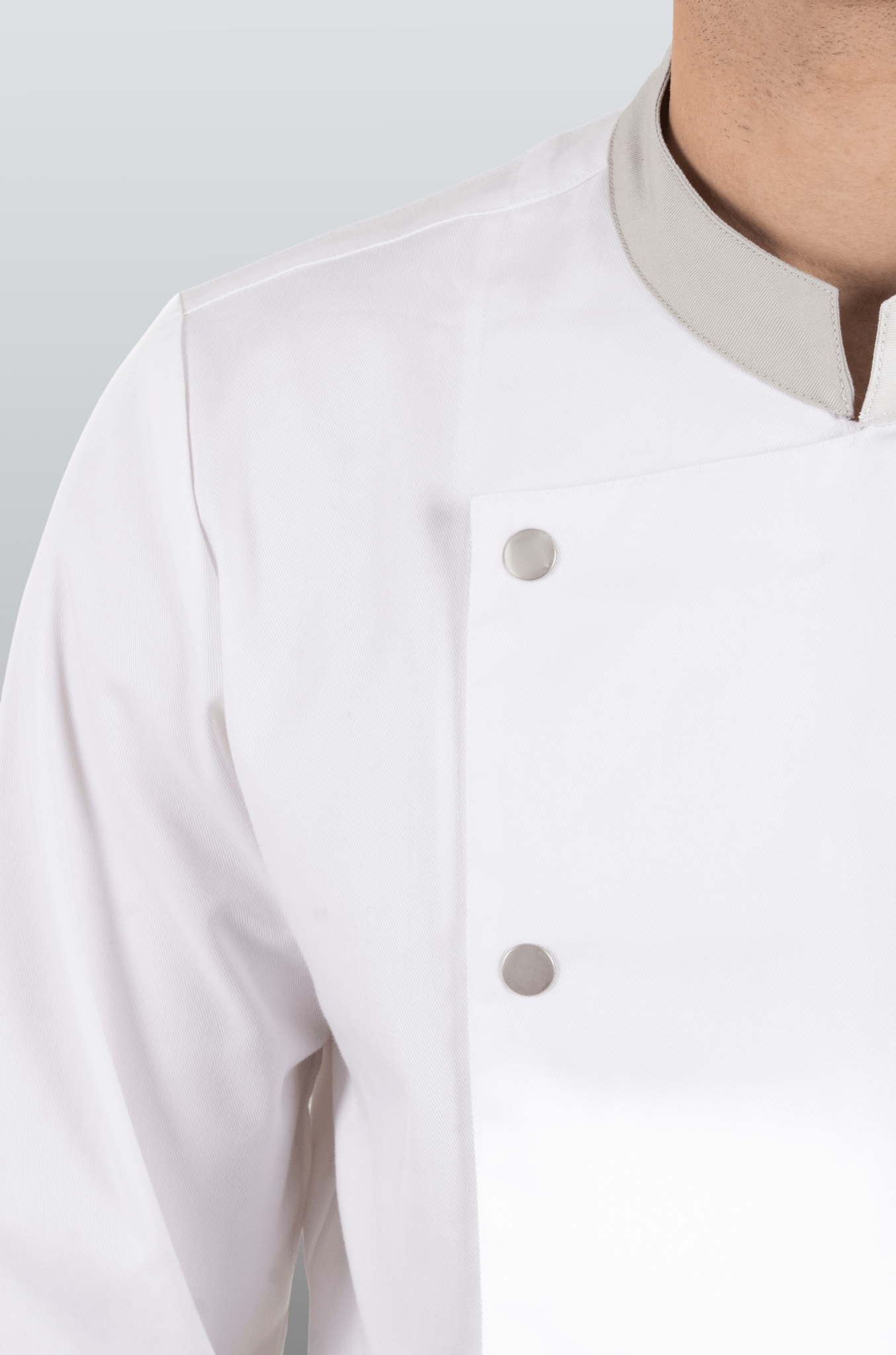 FILIPINA DE CHEF LONDRES MANGA 3/4 CABALLERO #Color_Blanco - Gris