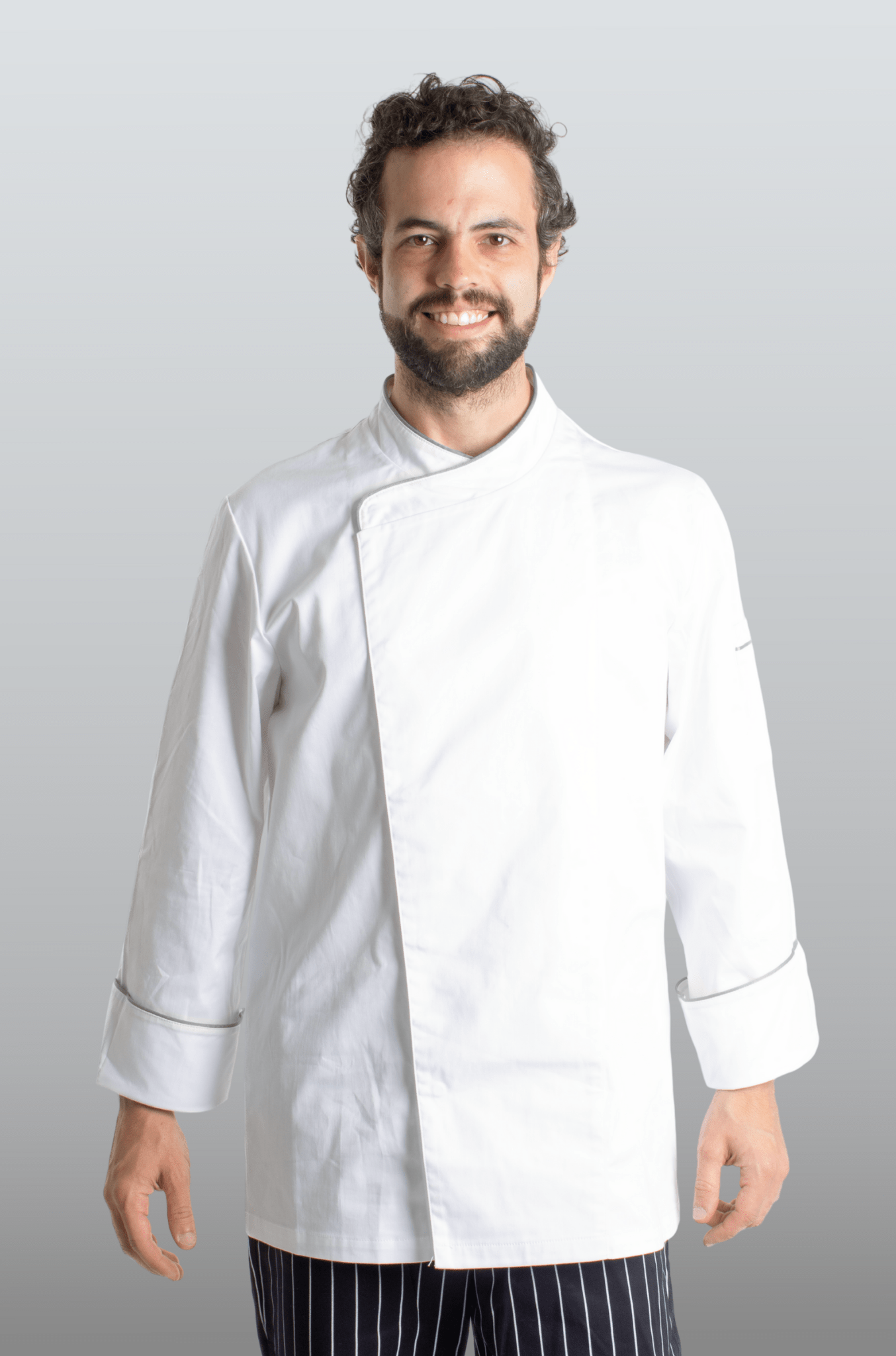 FILIPINA DE CHEF HOMBRE BEIRUT MANGA 3/4 #Color_Blanco - Gris
