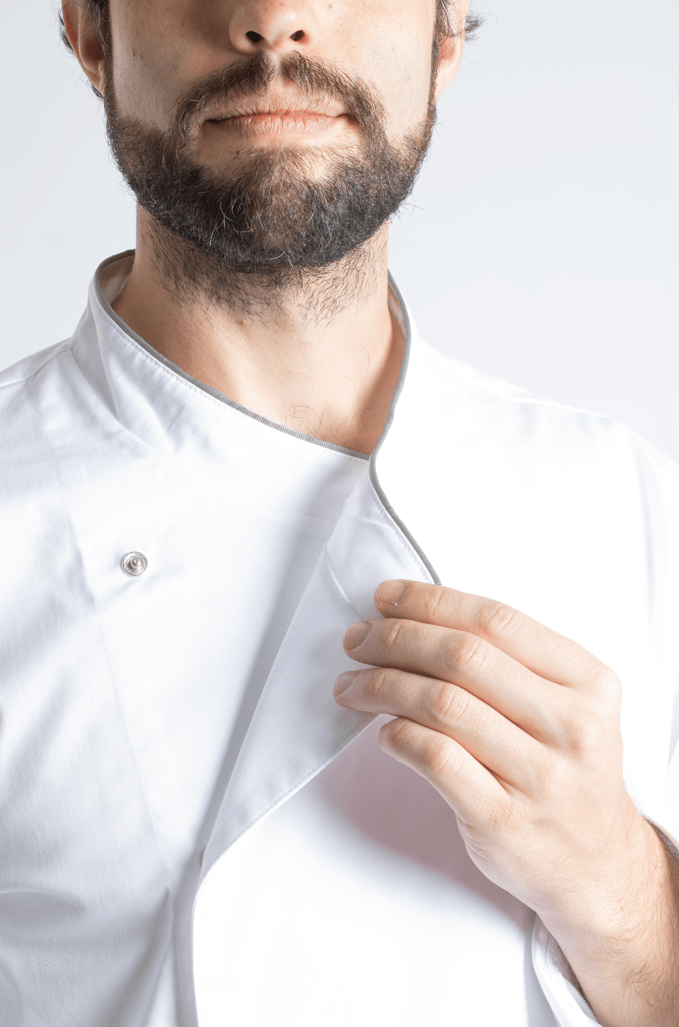 FILIPINA DE CHEF HOMBRE BEIRUT MANGA 3/4 #Color_Blanco - Gris
