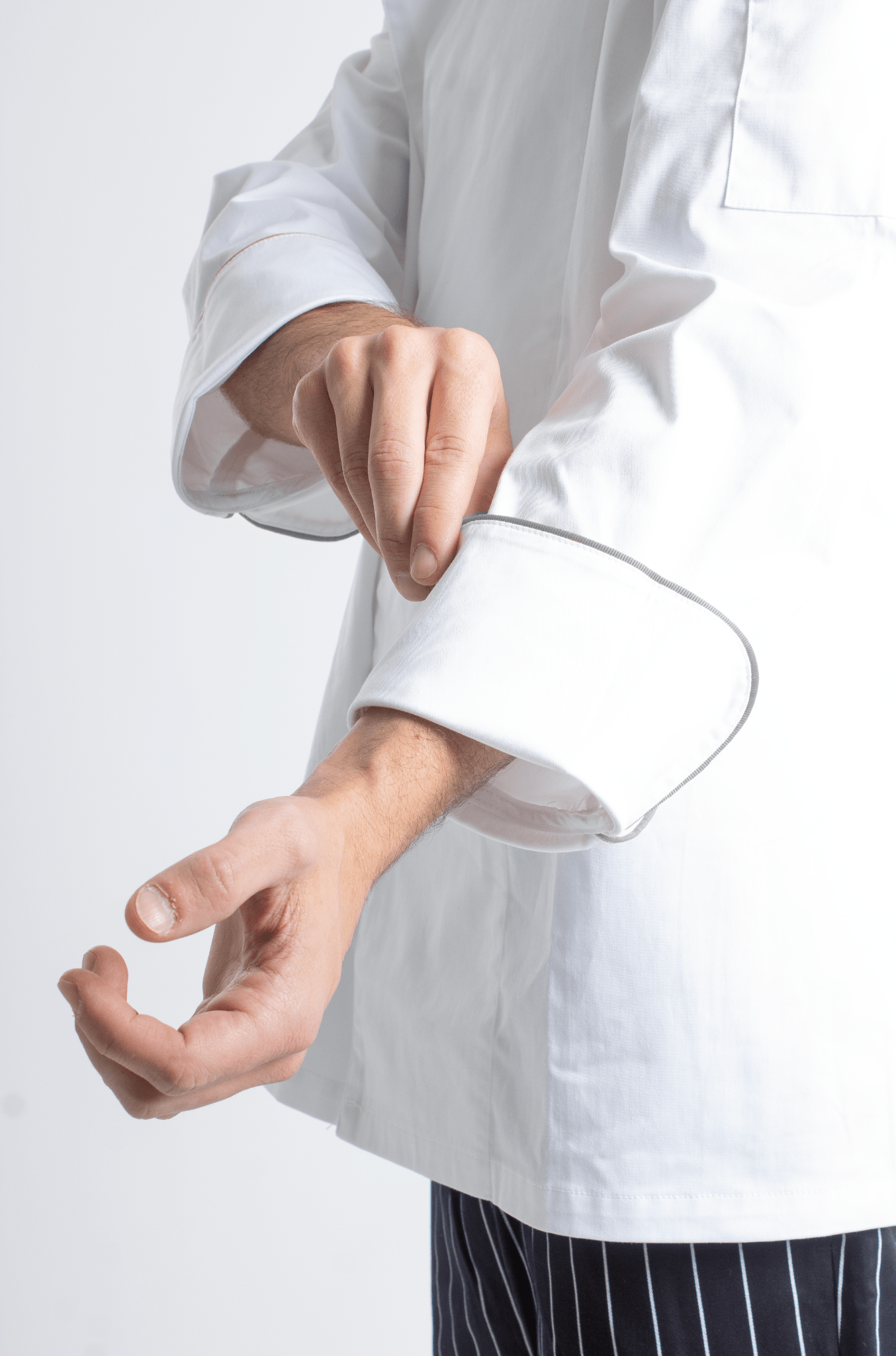 FILIPINA DE CHEF HOMBRE BEIRUT MANGA 3/4 #Color_Blanco - Gris
