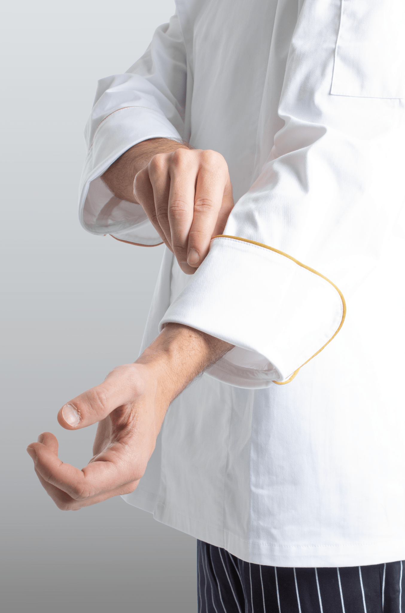 FILIPINA DE CHEF HOMBRE BEIRUT MANGA 3/4 #Color_Blanco - Dorado
