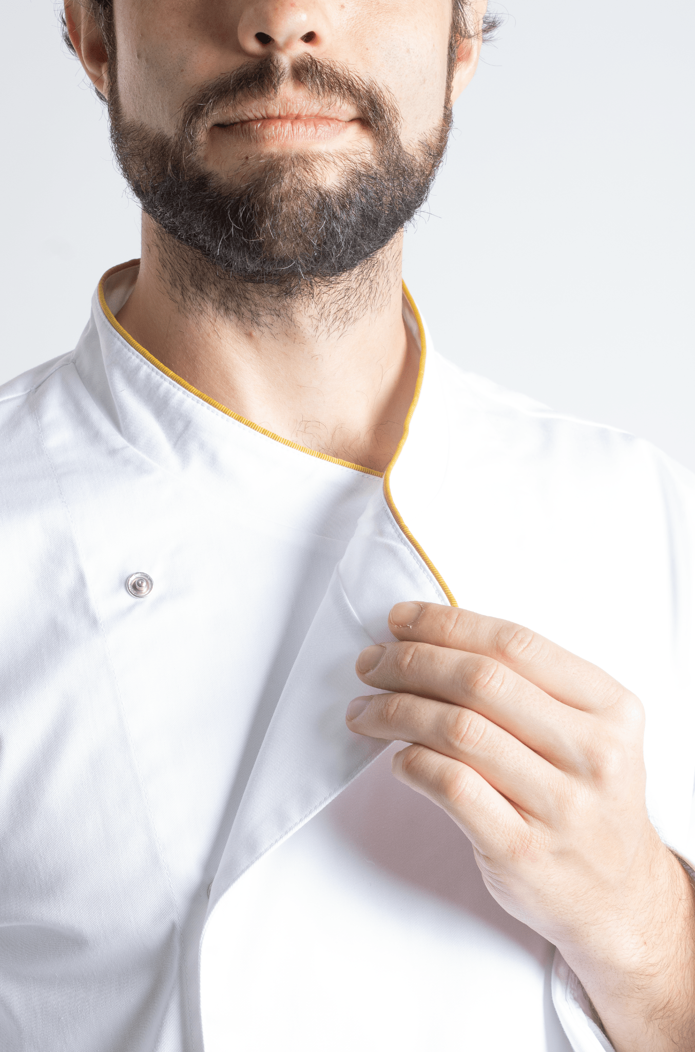 FILIPINA DE CHEF HOMBRE BEIRUT MANGA 3/4 #Color_Blanco - Dorado
