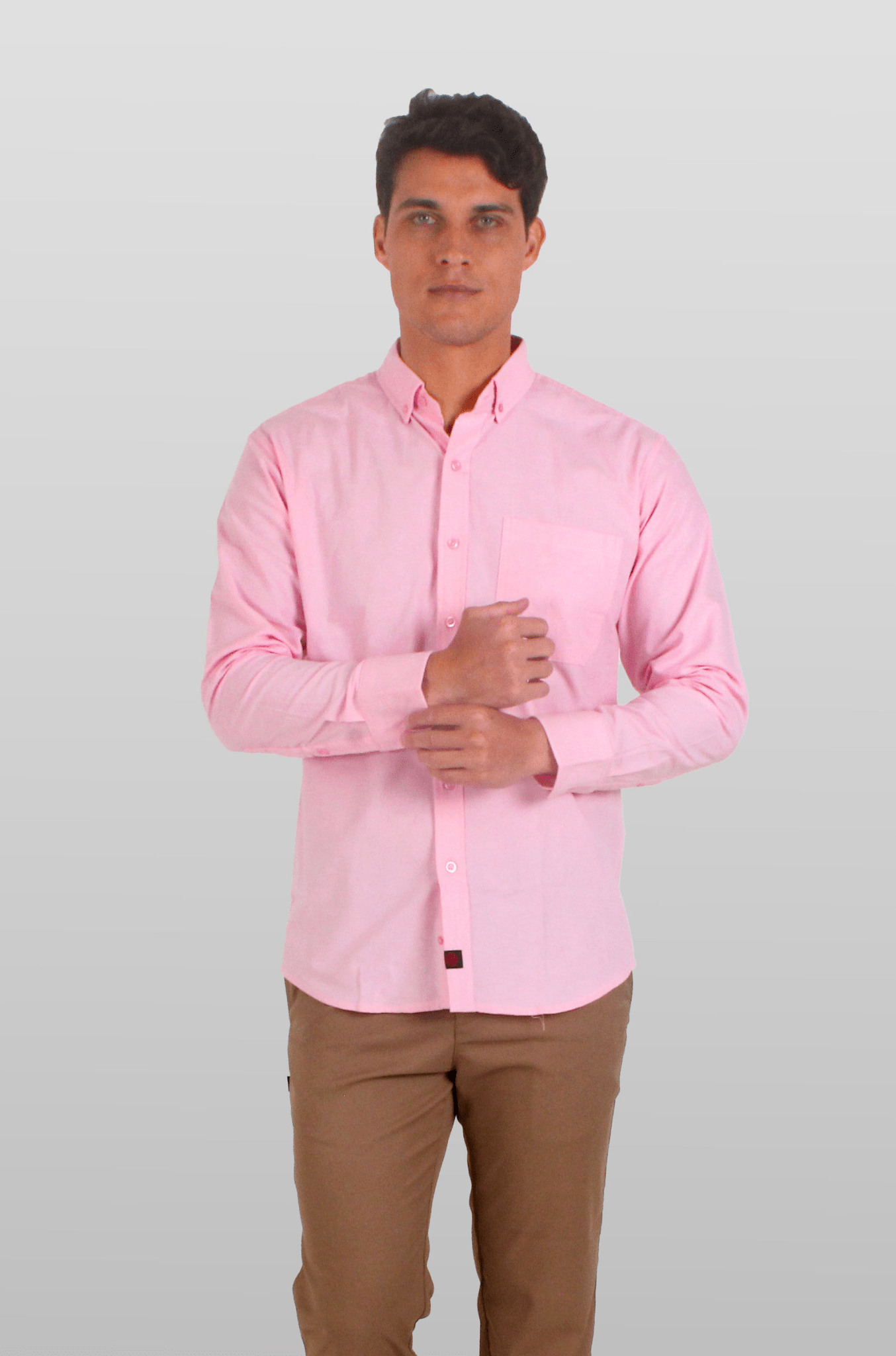 CAMISA FORMAL MANGA LARGA LEÓN HOMBRE #Color_Rosa