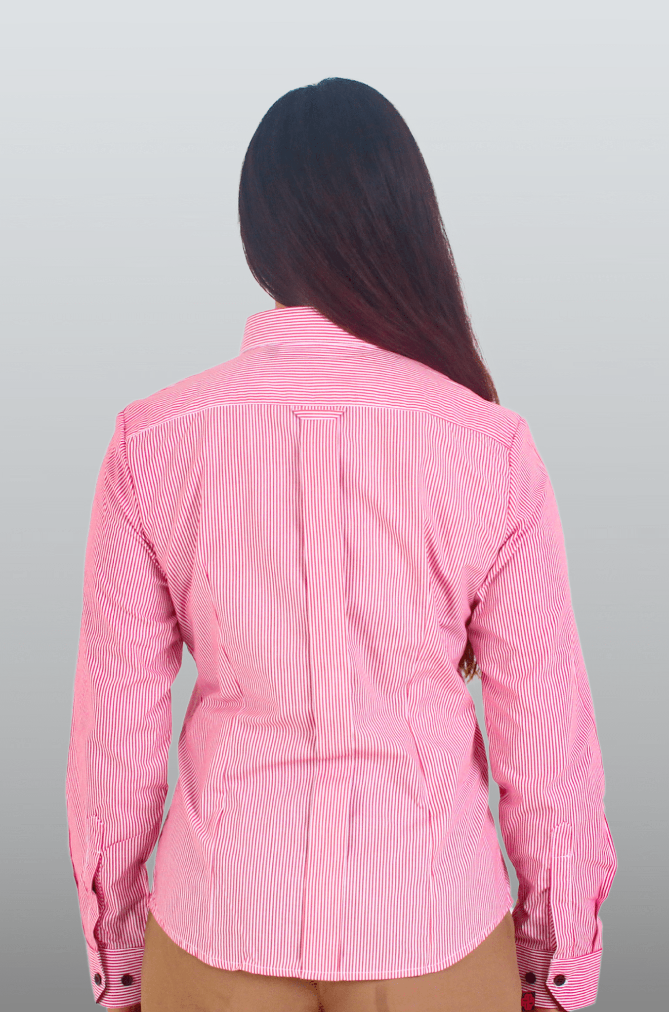CAMISA DE RAYAS EJECUTIVA SLIM FIT MÚNICH MUJER #Color_Rojo