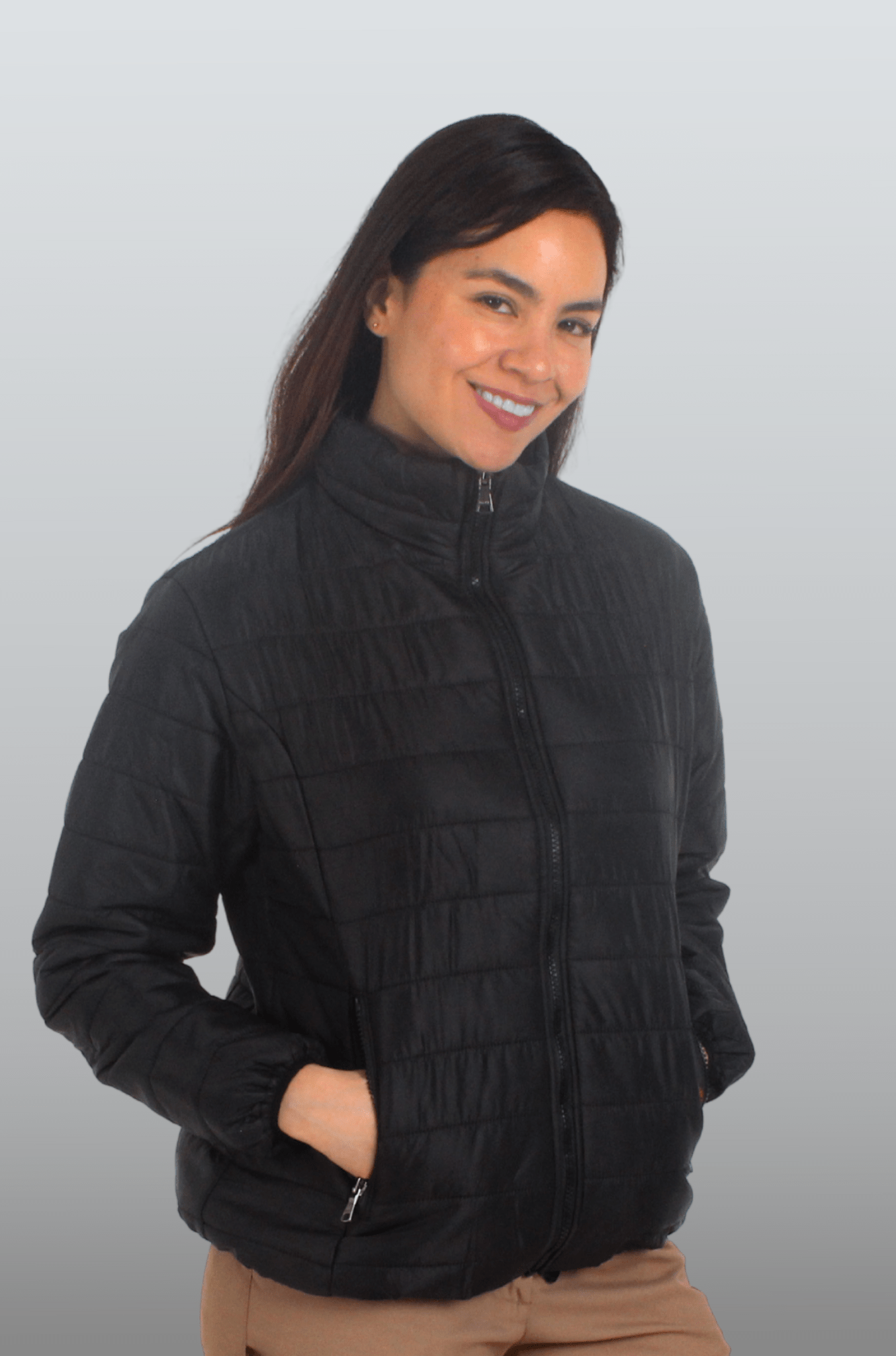 CHAMARRA CAPITONADA ALASKA MUJER #Color_Negro