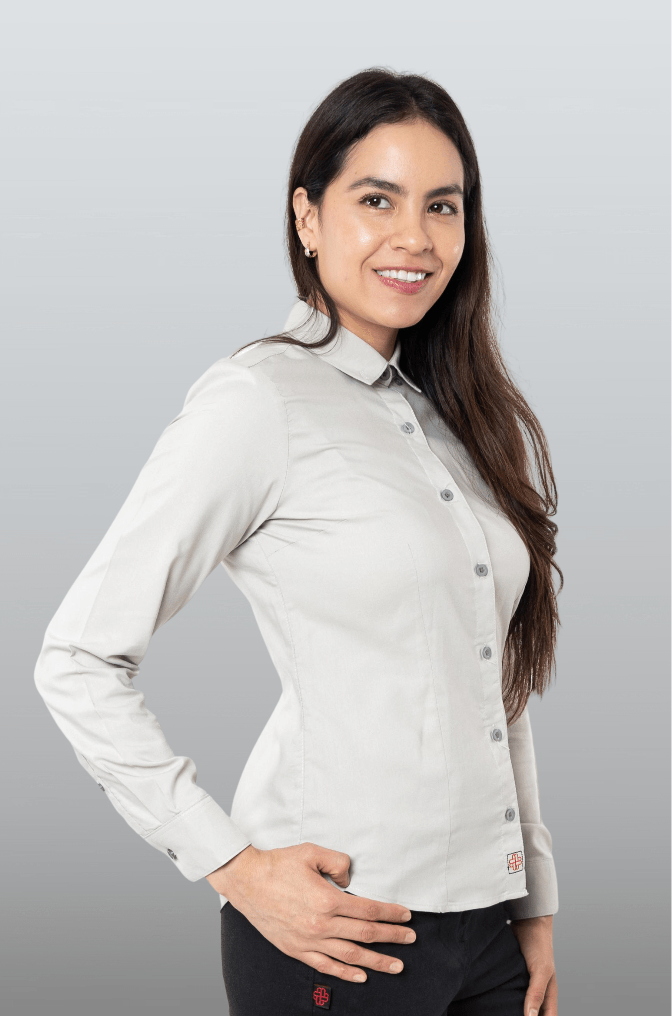 CAMISA BÁSICA MANGA LARGA MONCLOVA MUJER #Color_Gris
