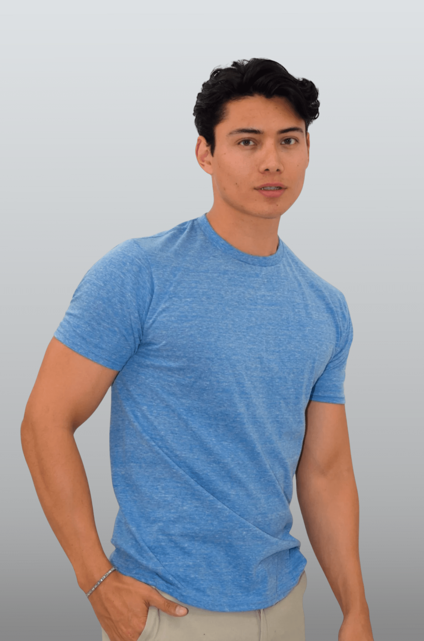 PLAYERA CUELLO REDONDO JASPE SPARTA HOMBRE #Color_Azul 