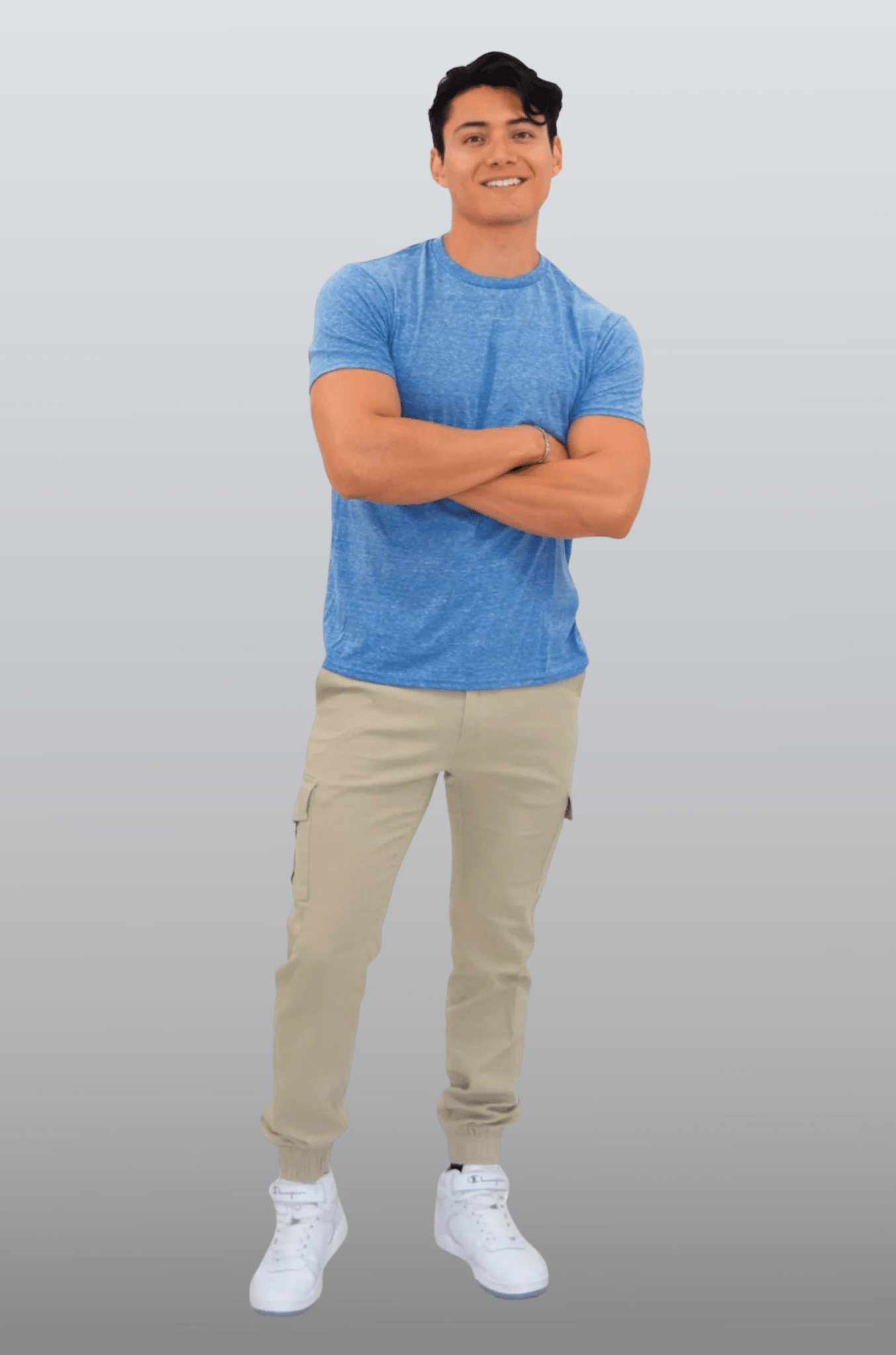 PLAYERA CUELLO REDONDO JASPE SPARTA HOMBRE #Color_Azul 