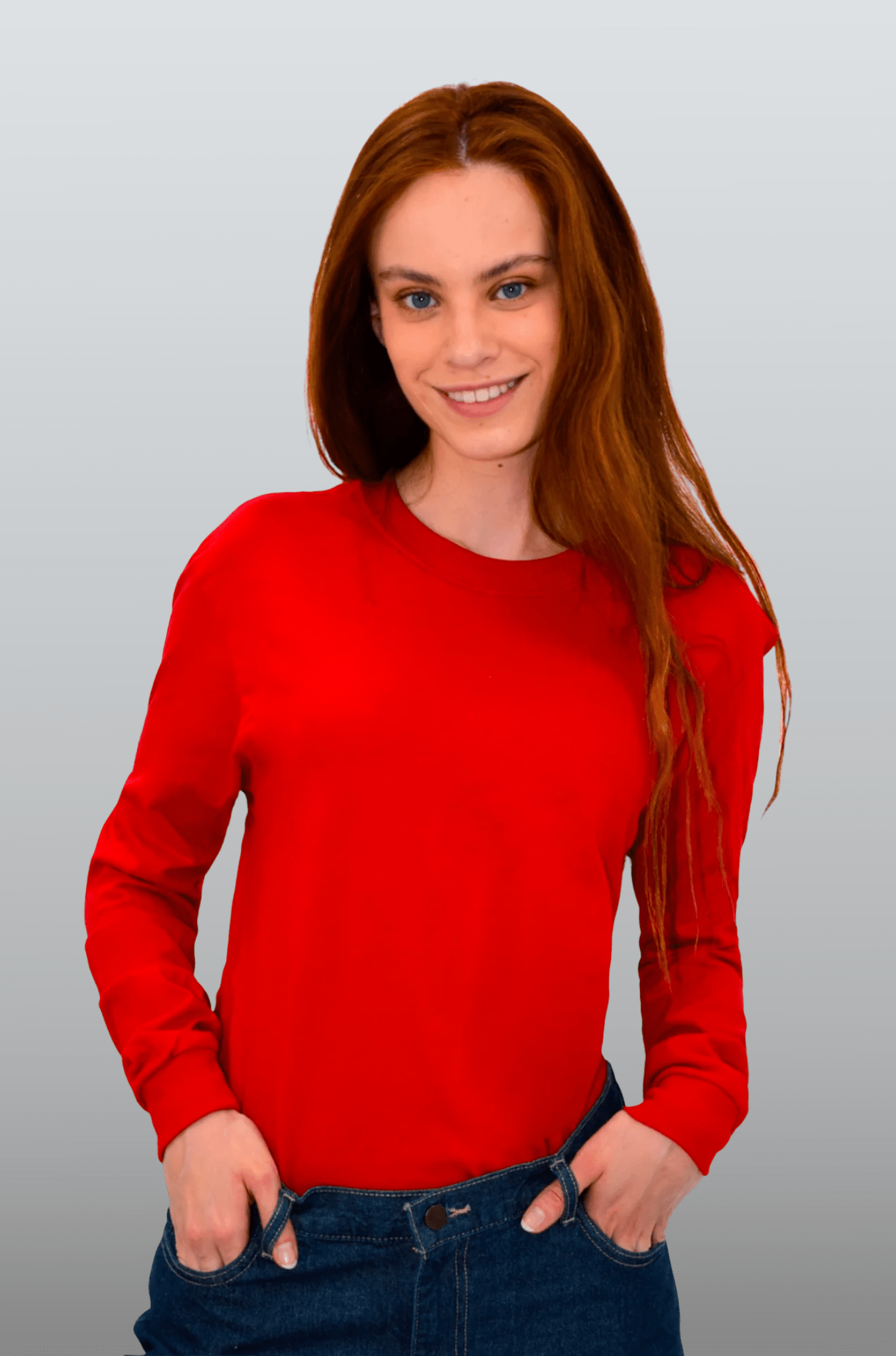 PLAYERA CUELLO REDONDO MANGA LARGA OLIMPIA UNISEX #Color_Rojo