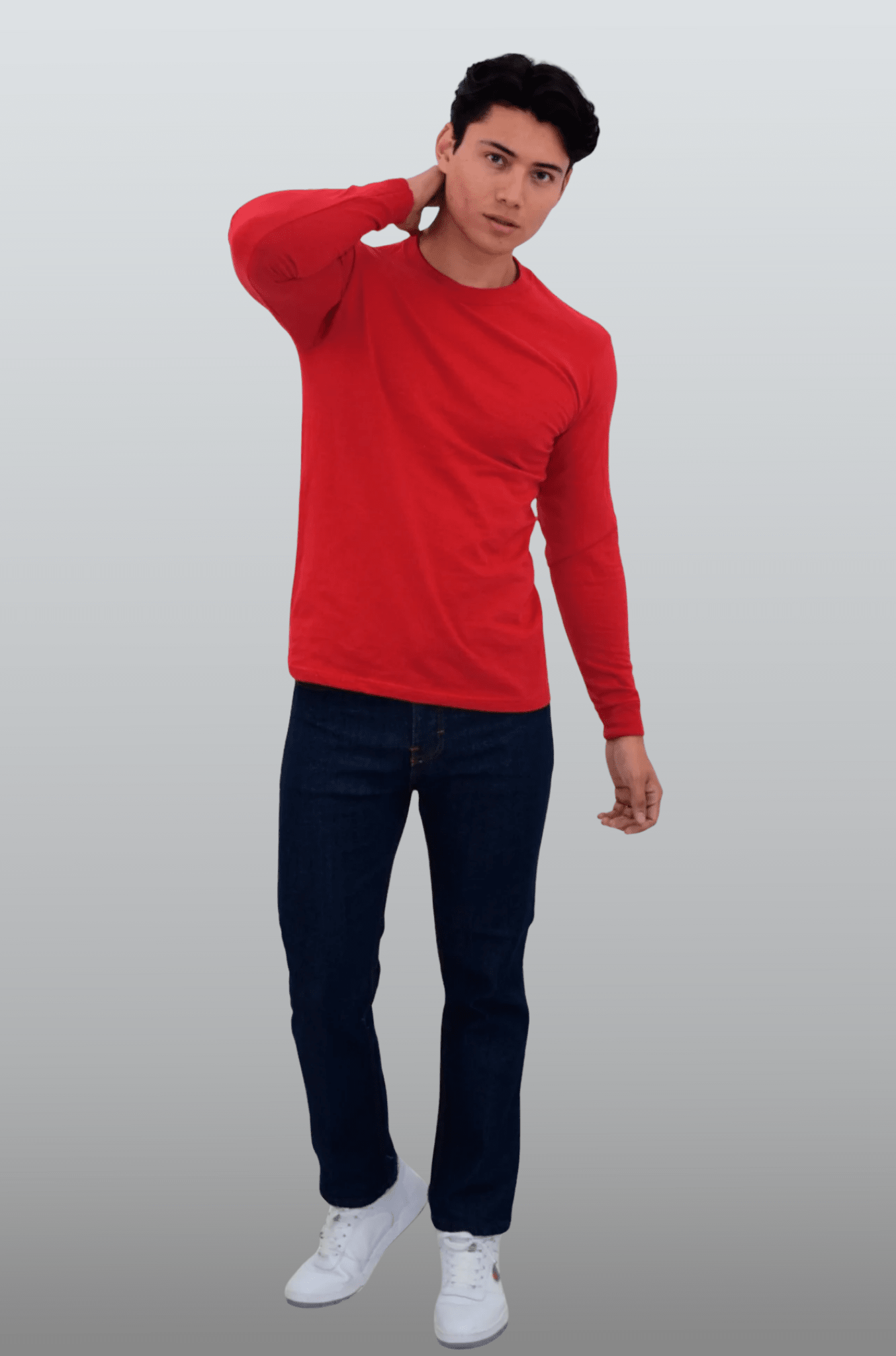 PLAYERA CUELLO REDONDO MANGA LARGA OLIMPIA UNISEX #Color_Rojo