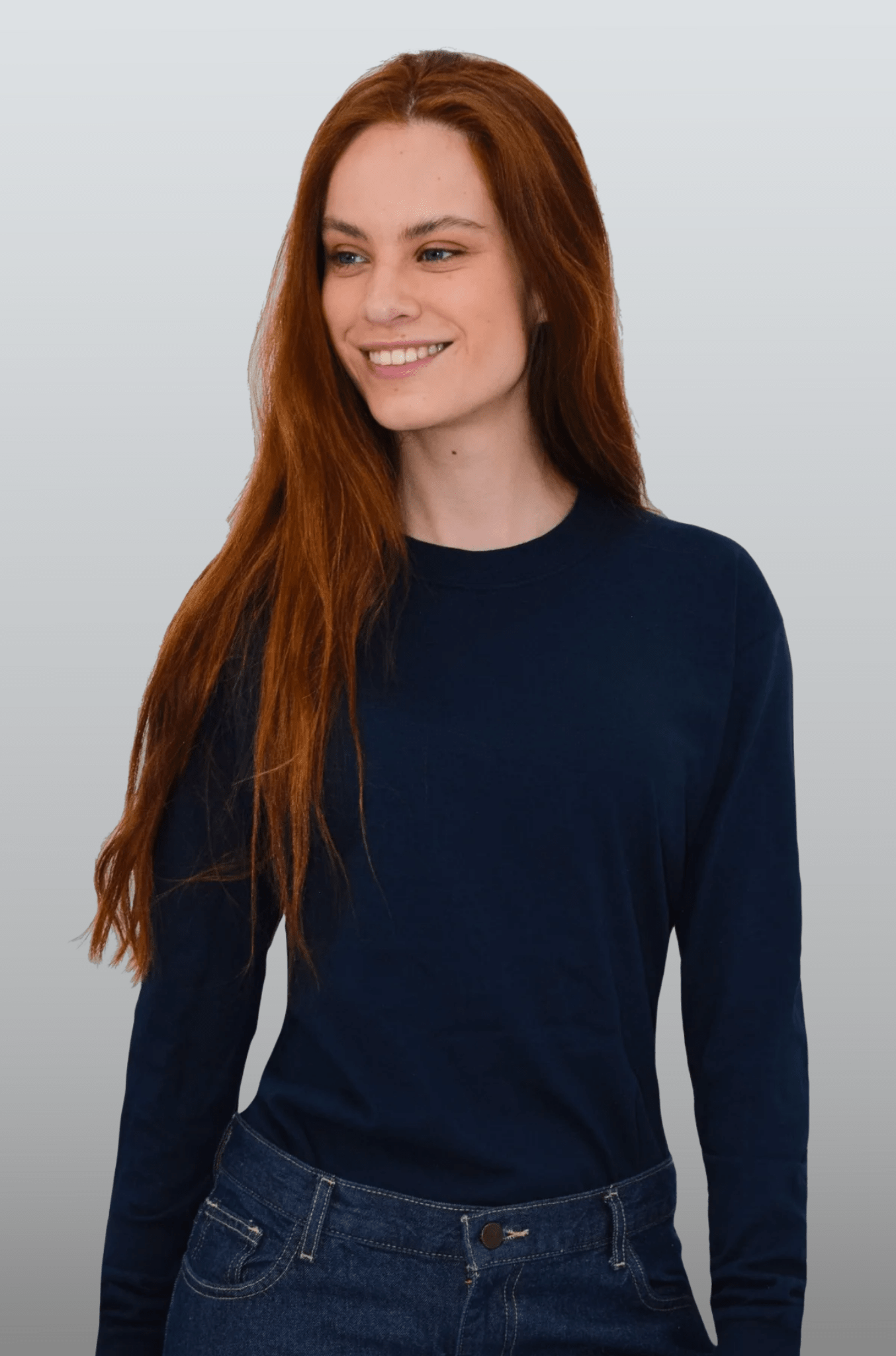 PLAYERA CUELLO REDONDO MANGA LARGA OLIMPIA UNISEX #Color_Azul Marino