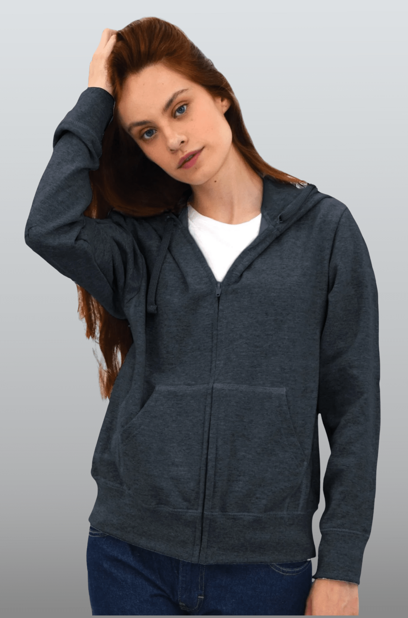 SUDADERA CAPUCHA Y CIERRE LIVERPOOL UNISEX #Color_Gris