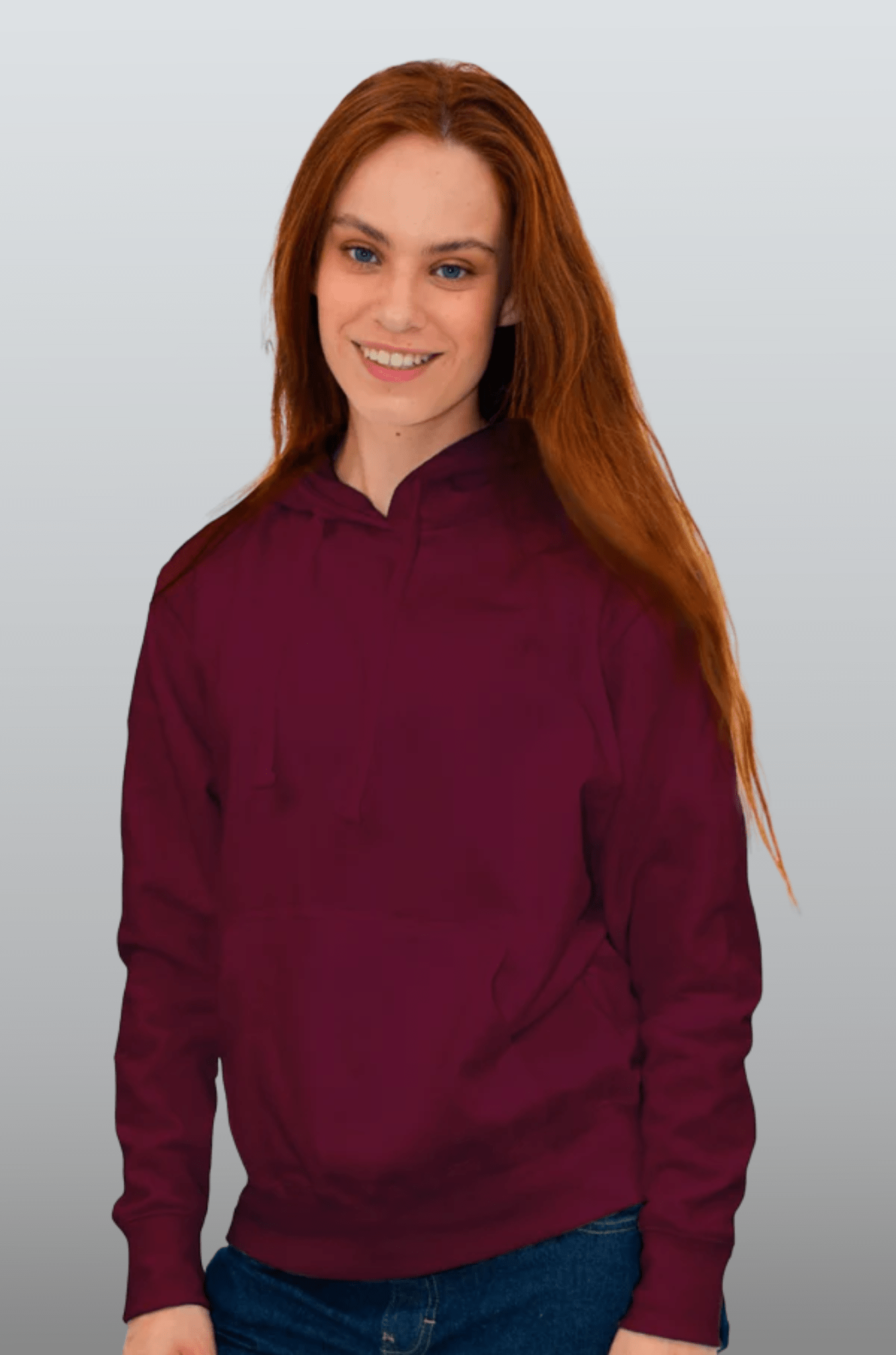 SUDADERA CON CAPUCHA AMBERES UNISEX #Color_Vino
