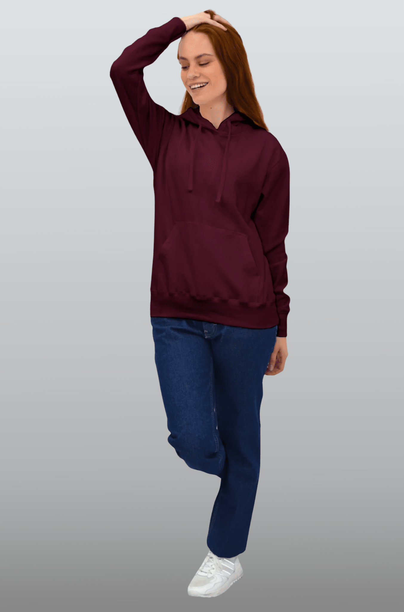 SUDADERA CON CAPUCHA AMBERES UNISEX #Color_Vino