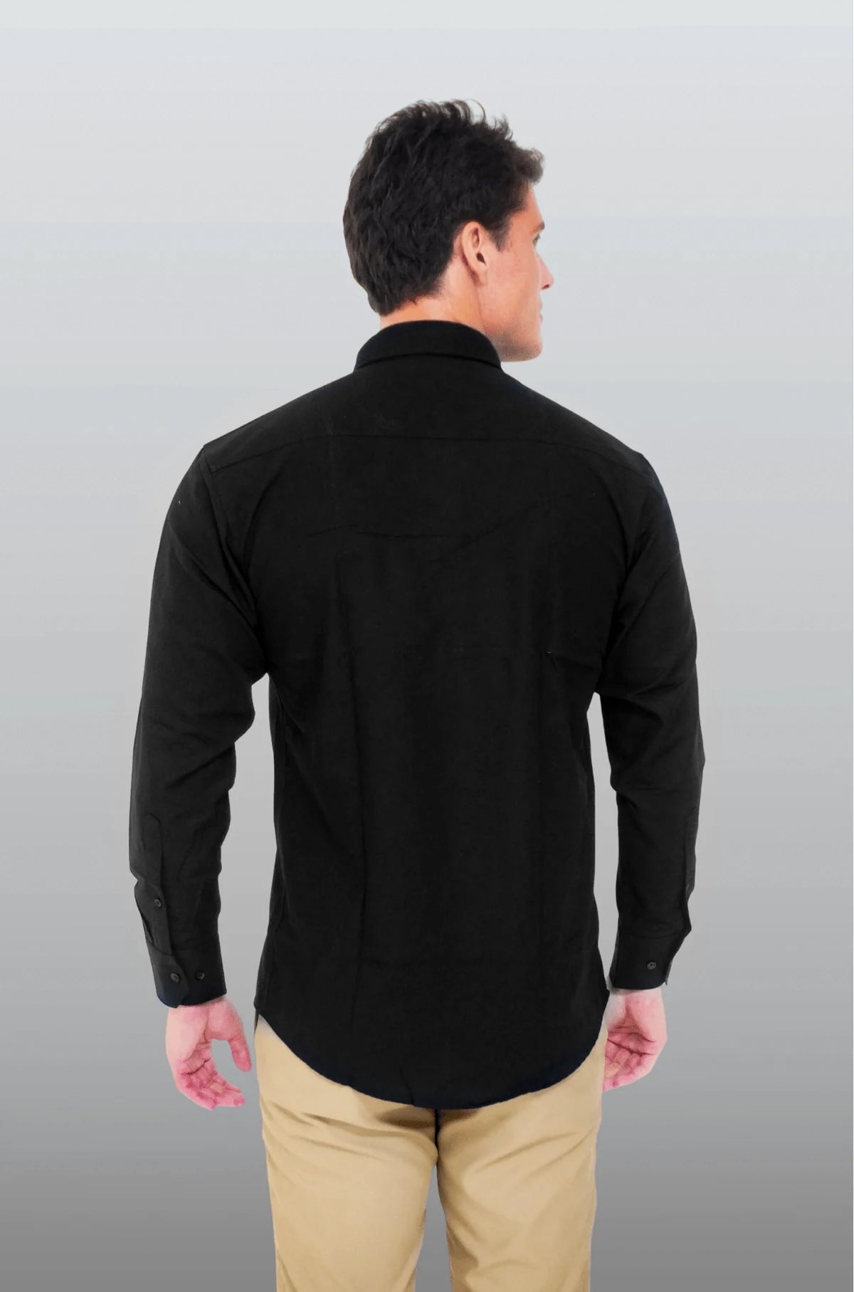 CAMISA FORMAL MANGA LARGA LEÓN HOMBRE #Color_Negro