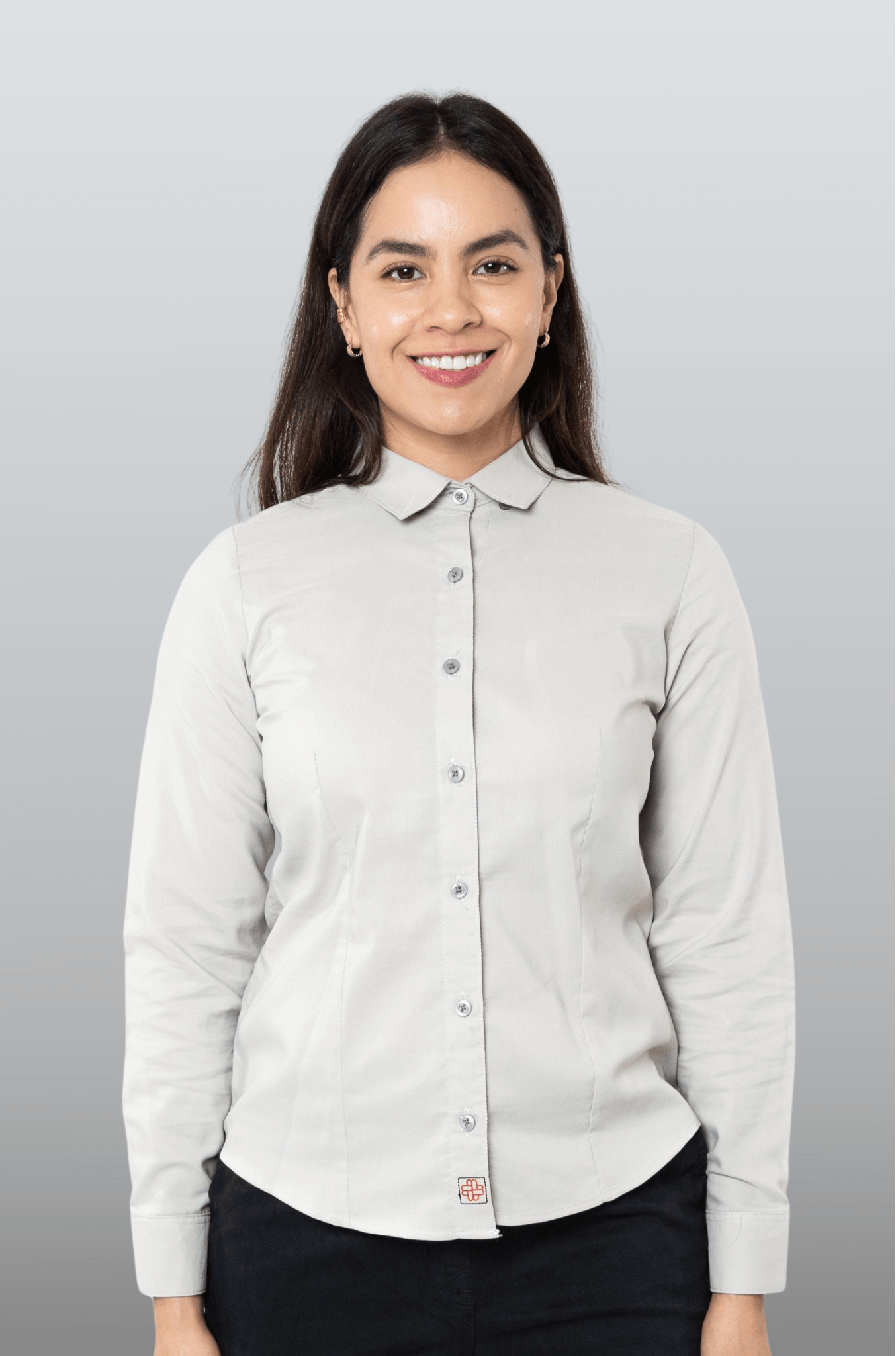 CAMISA BÁSICA MANGA LARGA MONCLOVA MUJER #Color_Gris