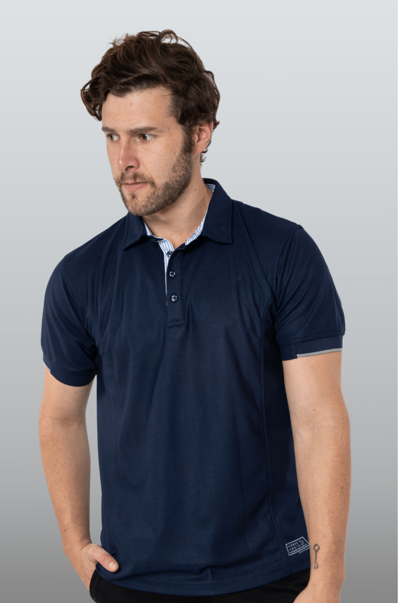 PLAYERA POLO HILO DE PET BILBAO HOMBRE #Color_Azul Marino