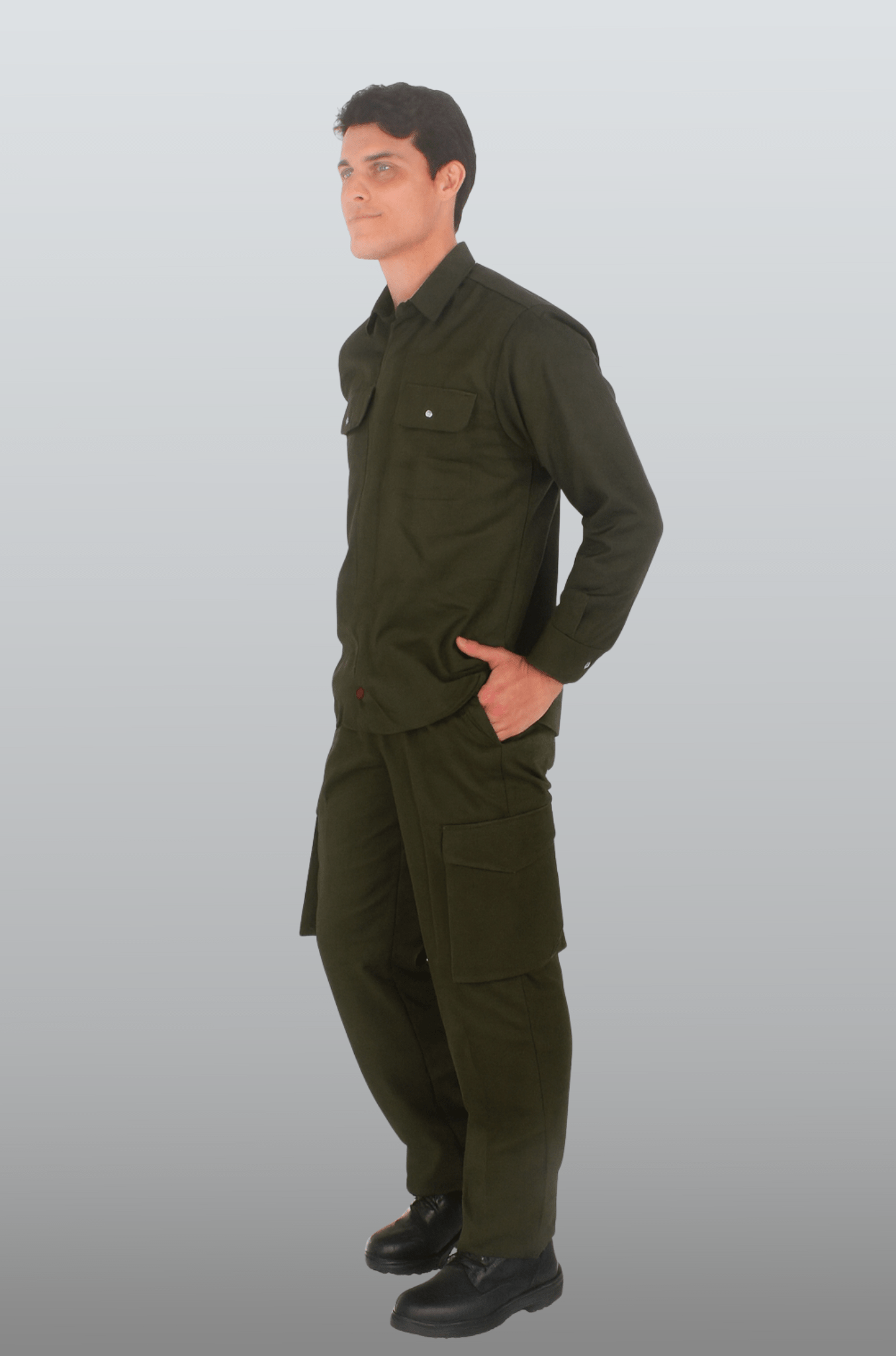PANTALÓN INDUSTRIAL TIPO CARGO BANGKOK HOMBRE #Color_Verde Oliva