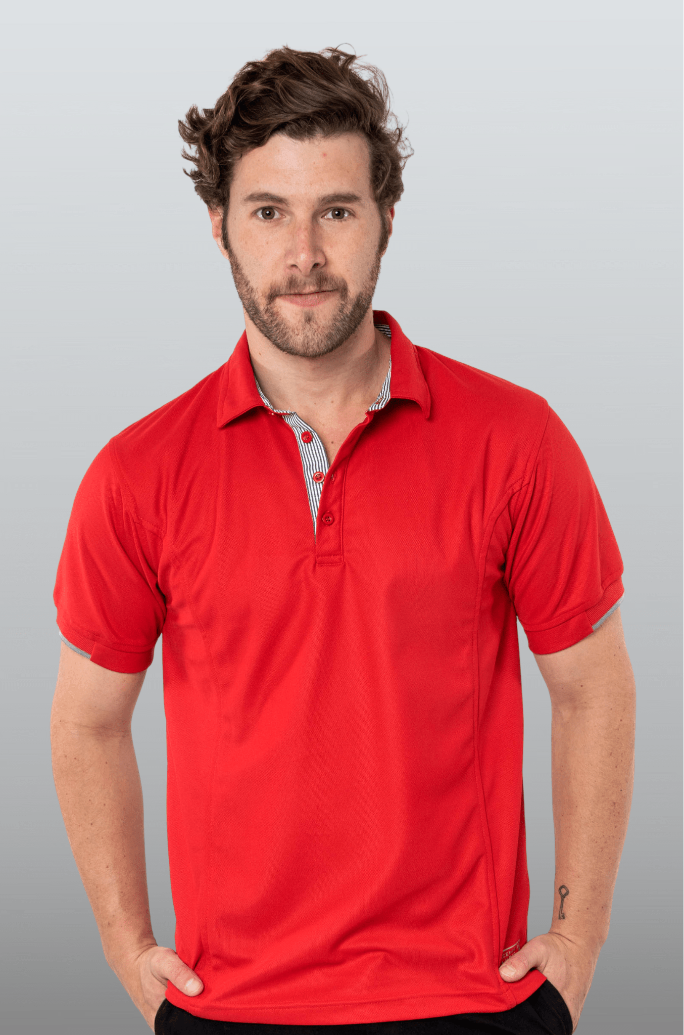 PLAYERA POLO HILO DE PET BILBAO HOMBRE #Color_Rojo