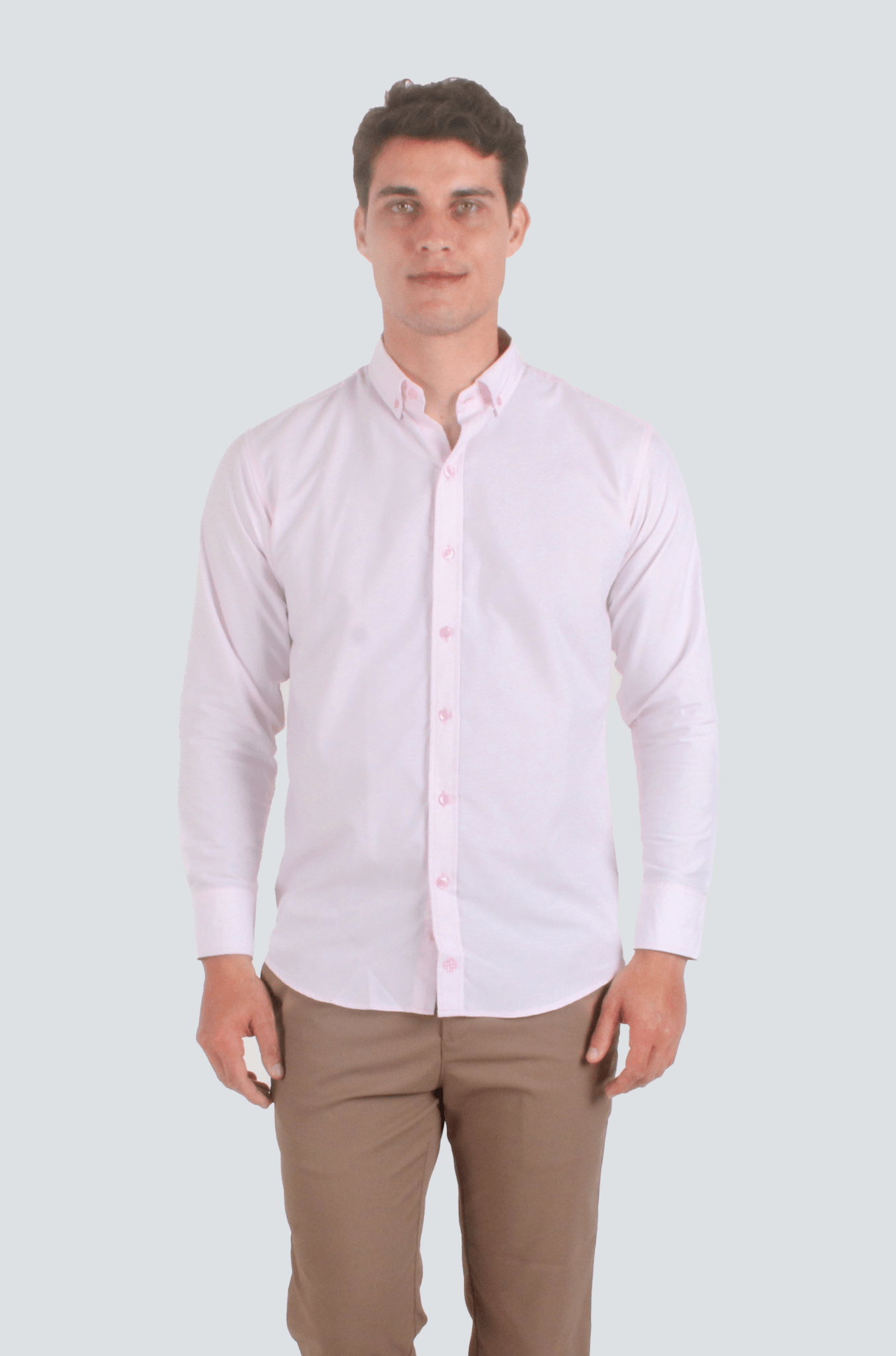 CAMISA BÁSICA MANGA LARGA MONCLOVA HOMBRE #Color_Rosa