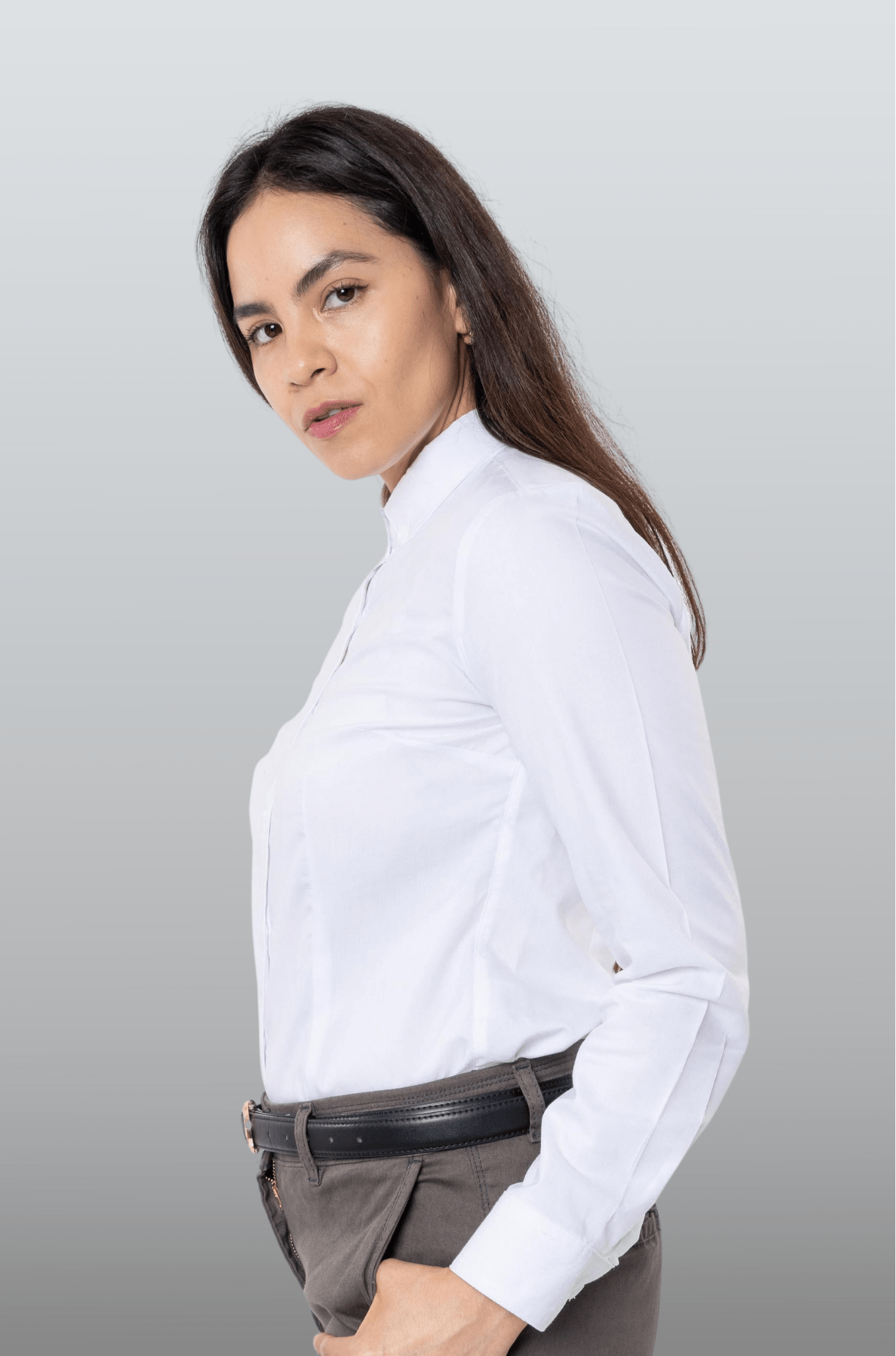 CAMISA BÁSICA MANGA LARGA MONCLOVA MUJER #Color_Blanco